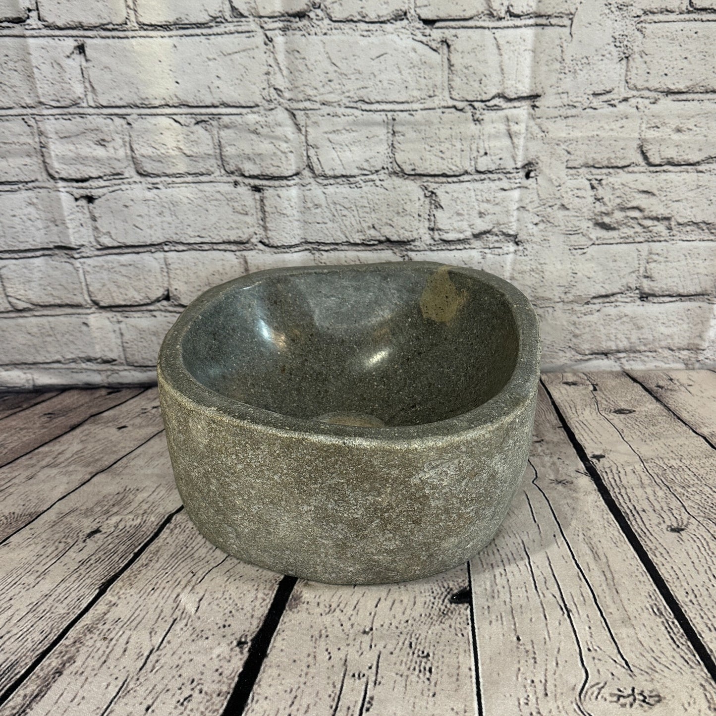 25cm x 25cm River Stone Sink Basin Bowl Natural for Bathroom Washroom Oval No 26