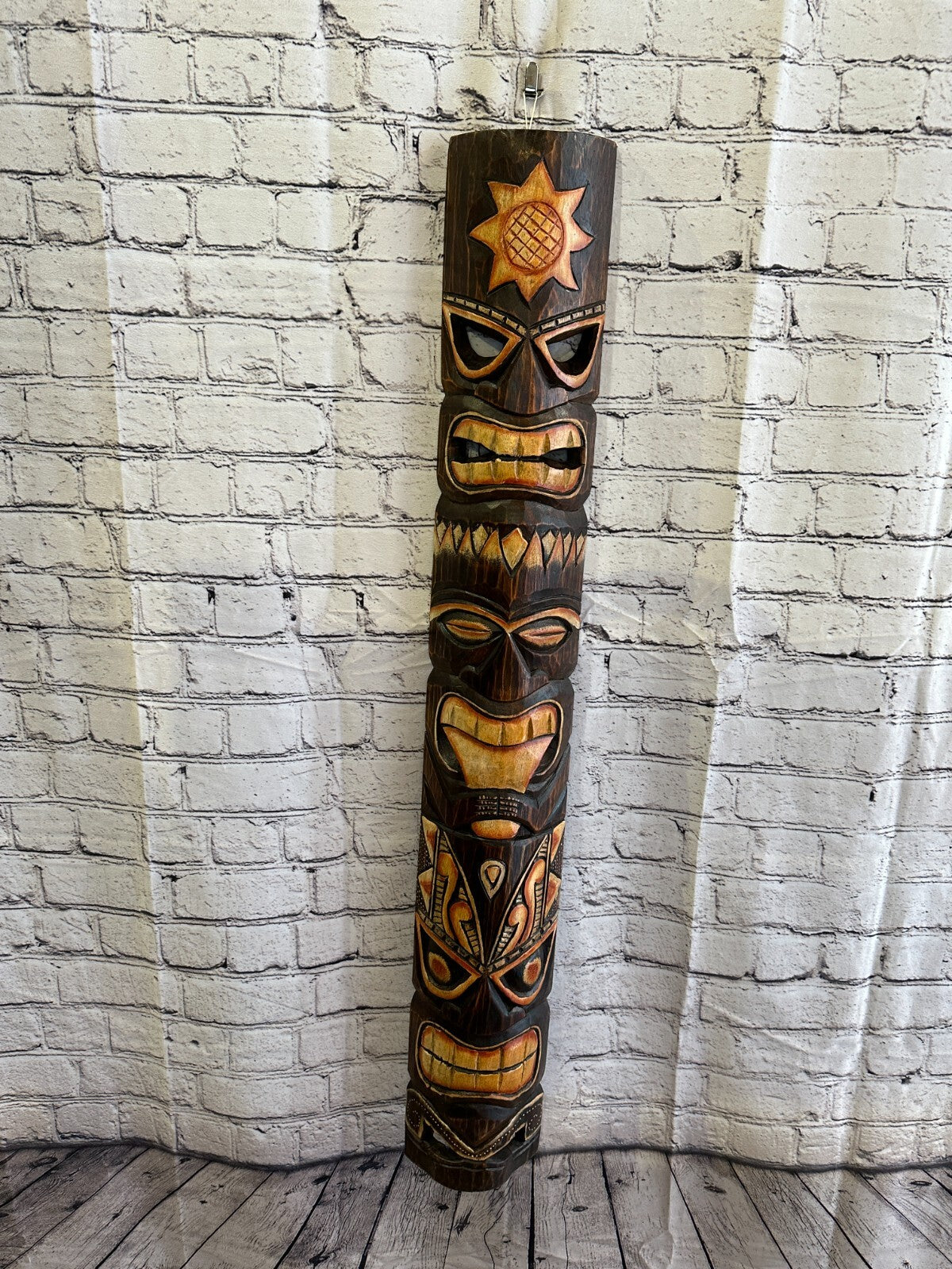 100cm Tiki Bar Mask Sign Decoration Wall Hanging Mask Wood Carving Design 3