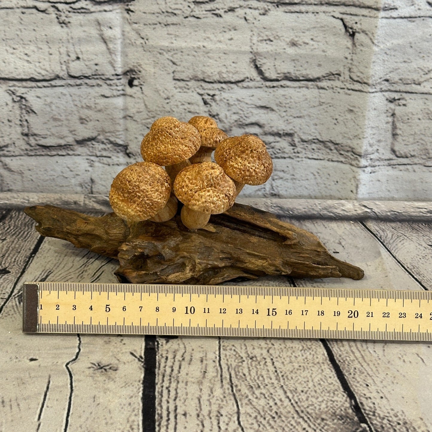 Five Dimple Mushrooms Parasite Ornament Natural Carving Fairtrade Wooden