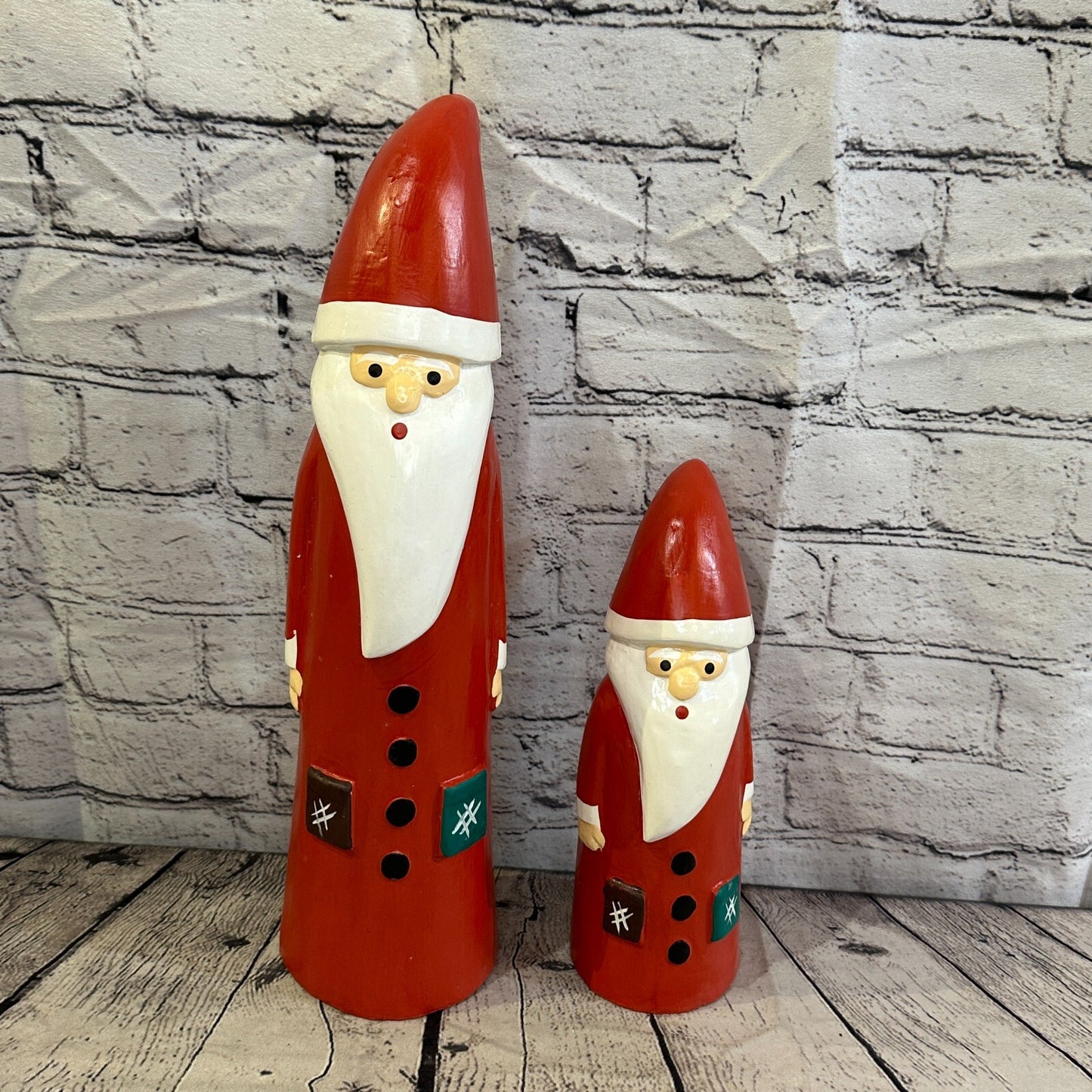 25cm x 8cm Red Pointy Hat Santa Claus Handcrafted Wood Xmas Christmas Ornament