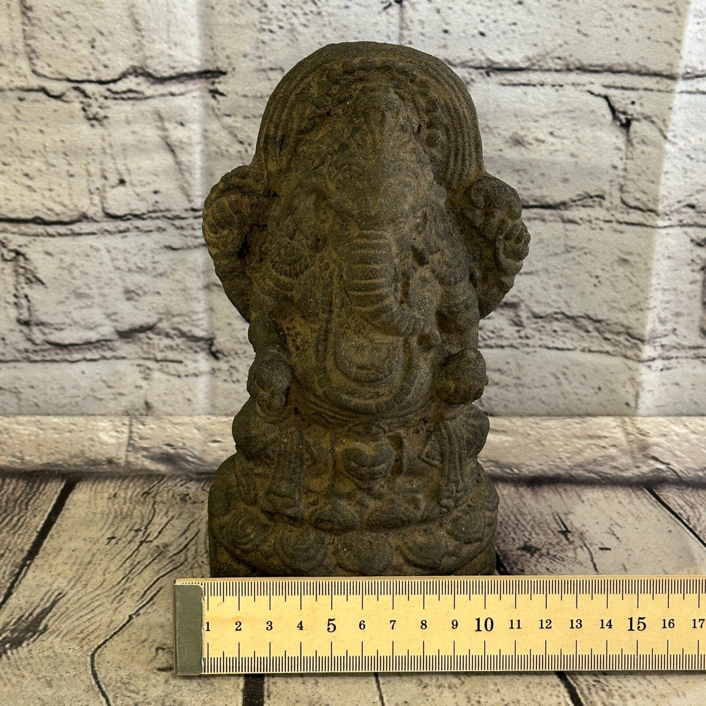 Small Ganahsa Stone Garden 18cm x 10cm Ornament Outdoor Indoor Statue Hindu