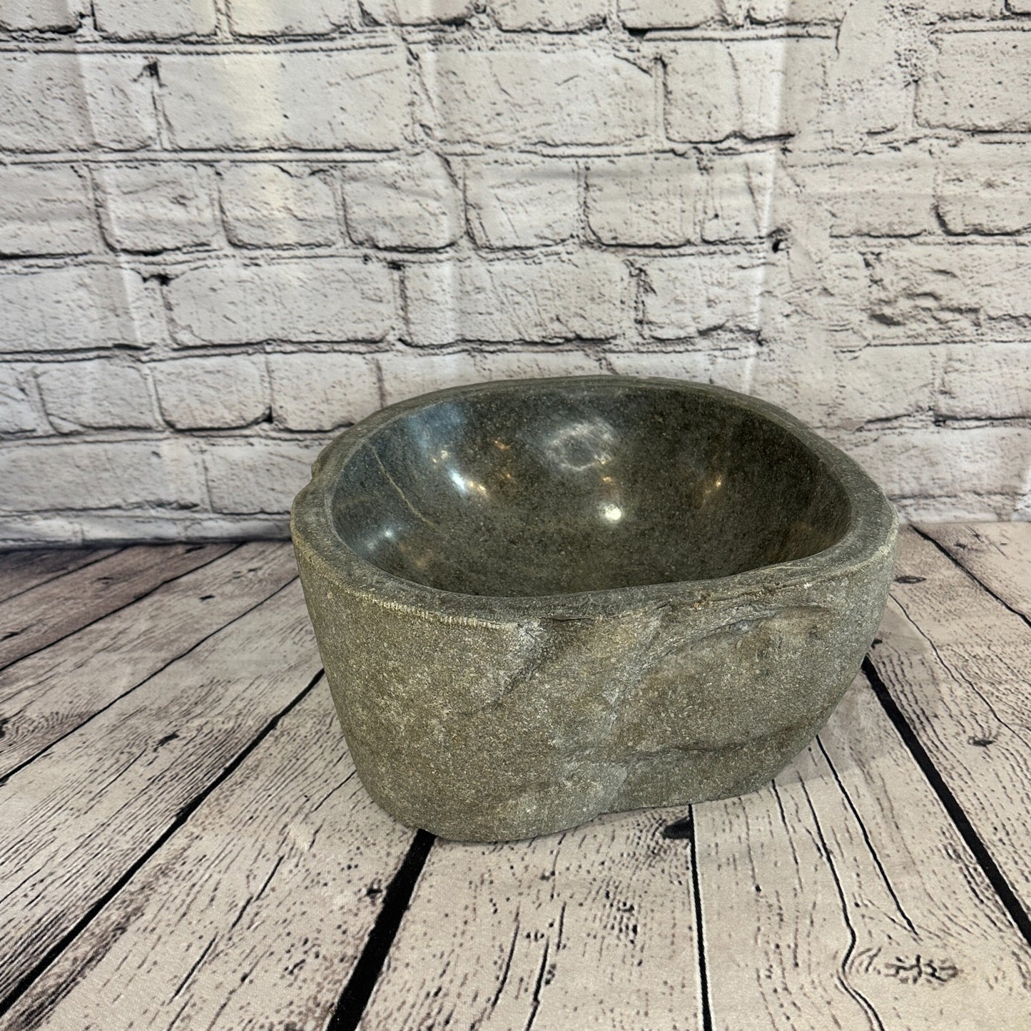 27cm x 24cm River Stone Sink Basin Bowl Natural for Bathroom Washroom Oval No 21