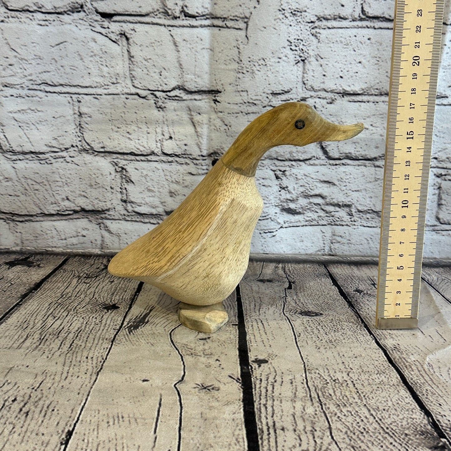 Looking Forward 18cm Tall Wooden Hairy Duckling Baby Duck Bamboo Root Fairtrade