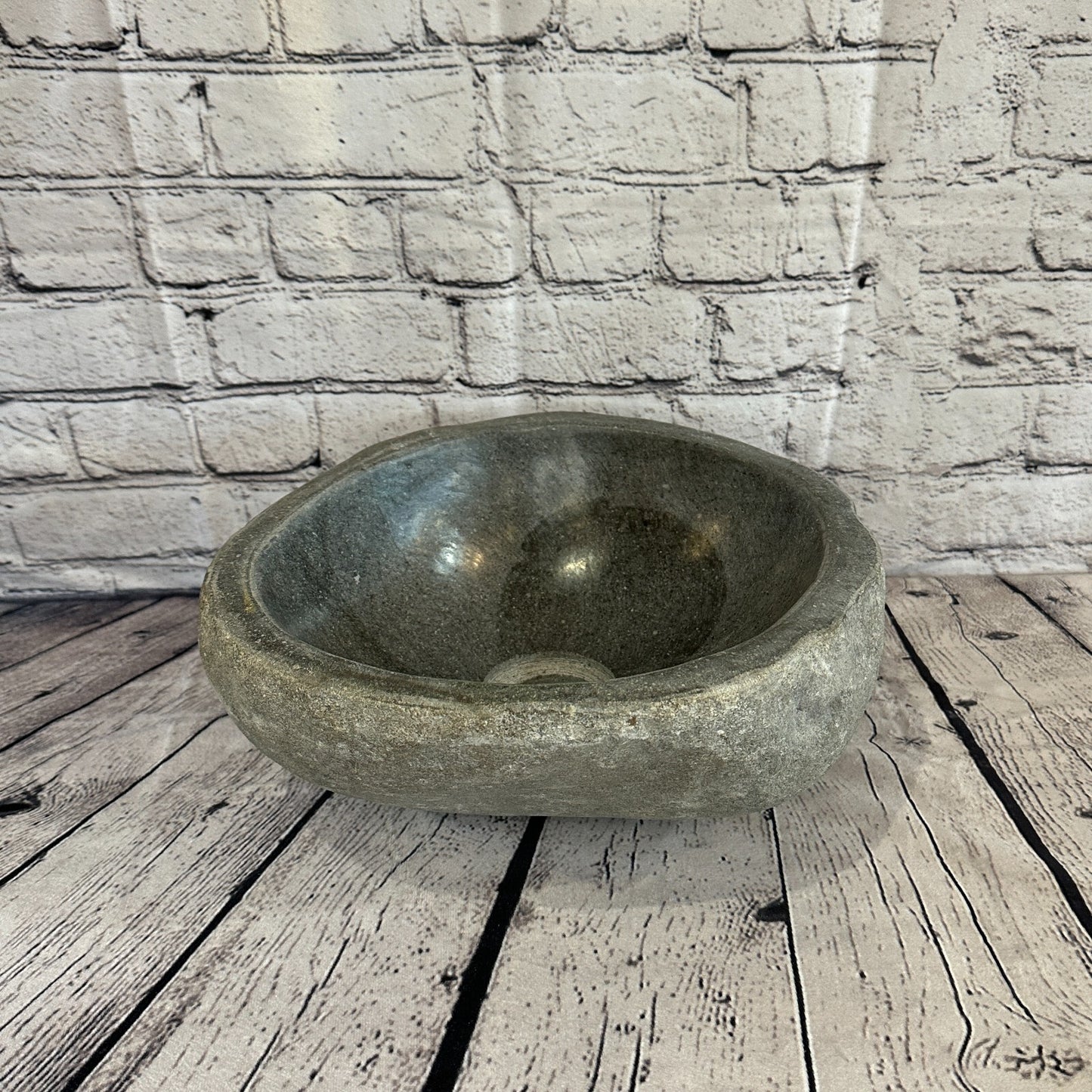 29cm x 27cm River Stone Sink Basin Bowl Natural for Bathroom Washroom Oval No 17