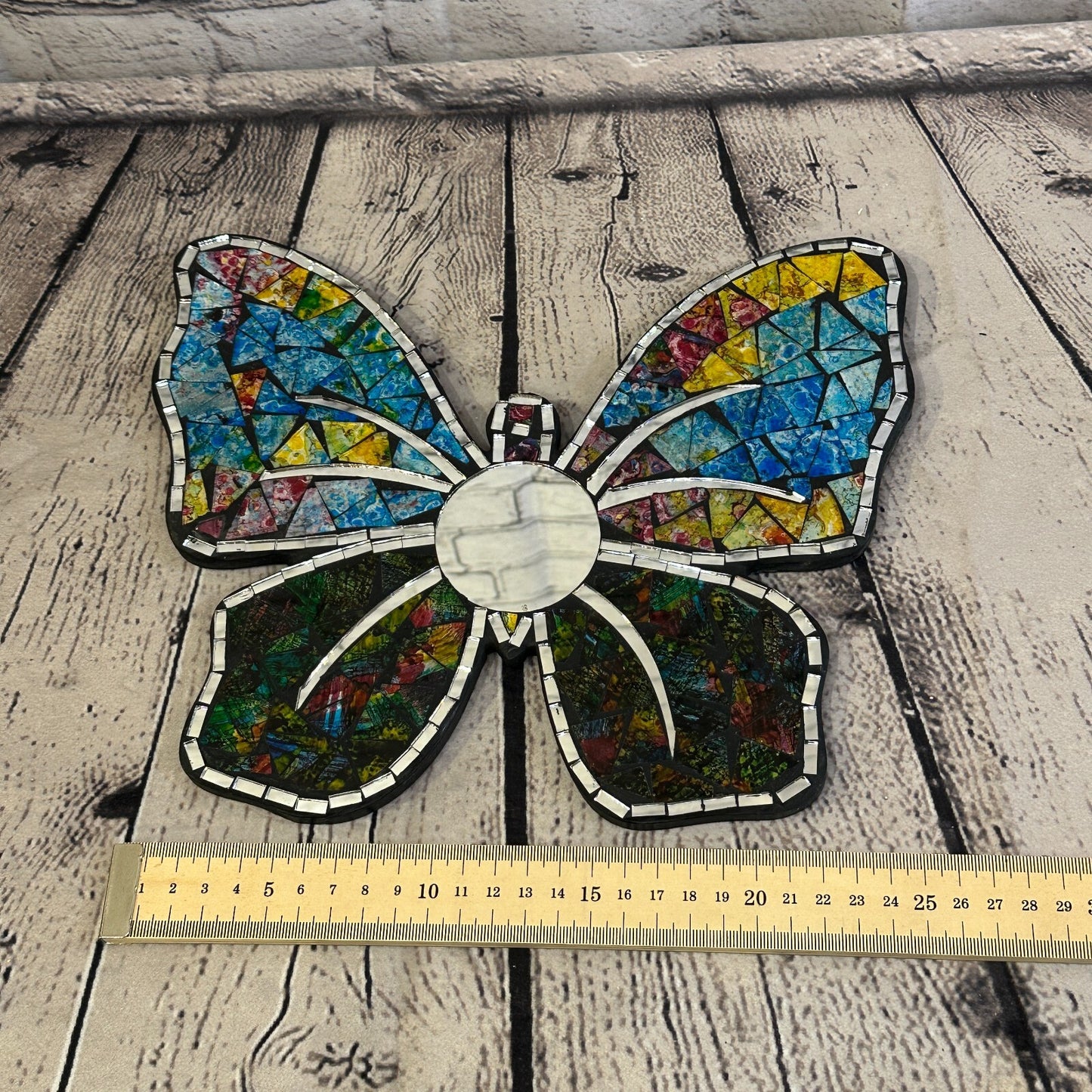 Rainbow Butterfly Mosaic Tile Wall Mirror 25cm x 20cm 8 Inches Handmade New