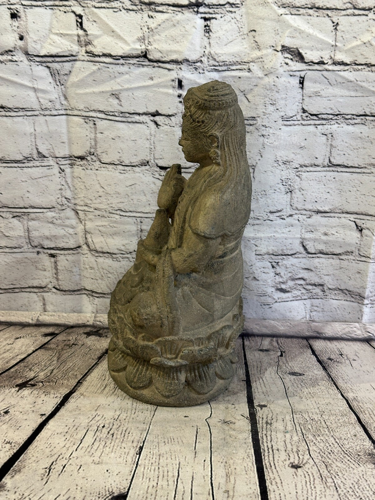 Quan Yin Stone Garden 35cm x 15cm Ornament Outdoor Indoor Statue Hindu