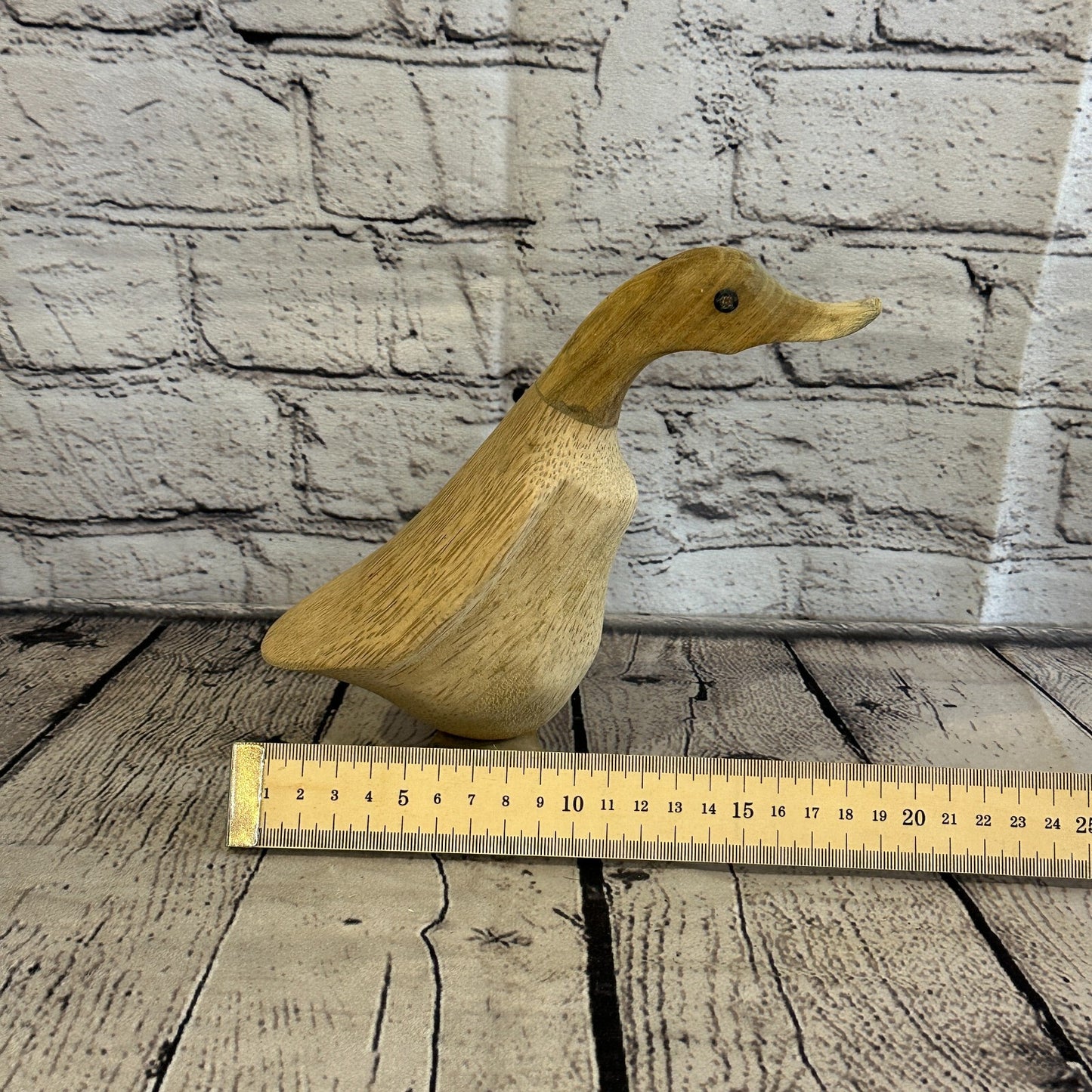 Looking Forward 18cm Tall Wooden Hairy Duckling Baby Duck Bamboo Root Fairtrade