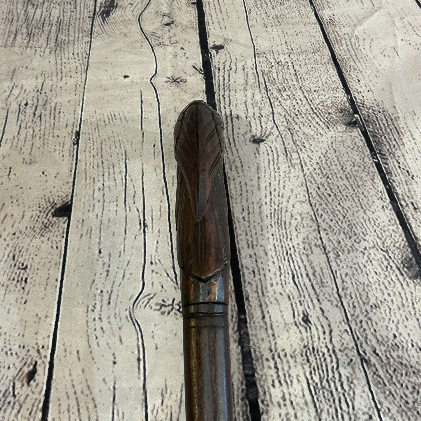 Humming Bird 90cm Tribal African Walking Stick Cane Hand Carved Dark Wood