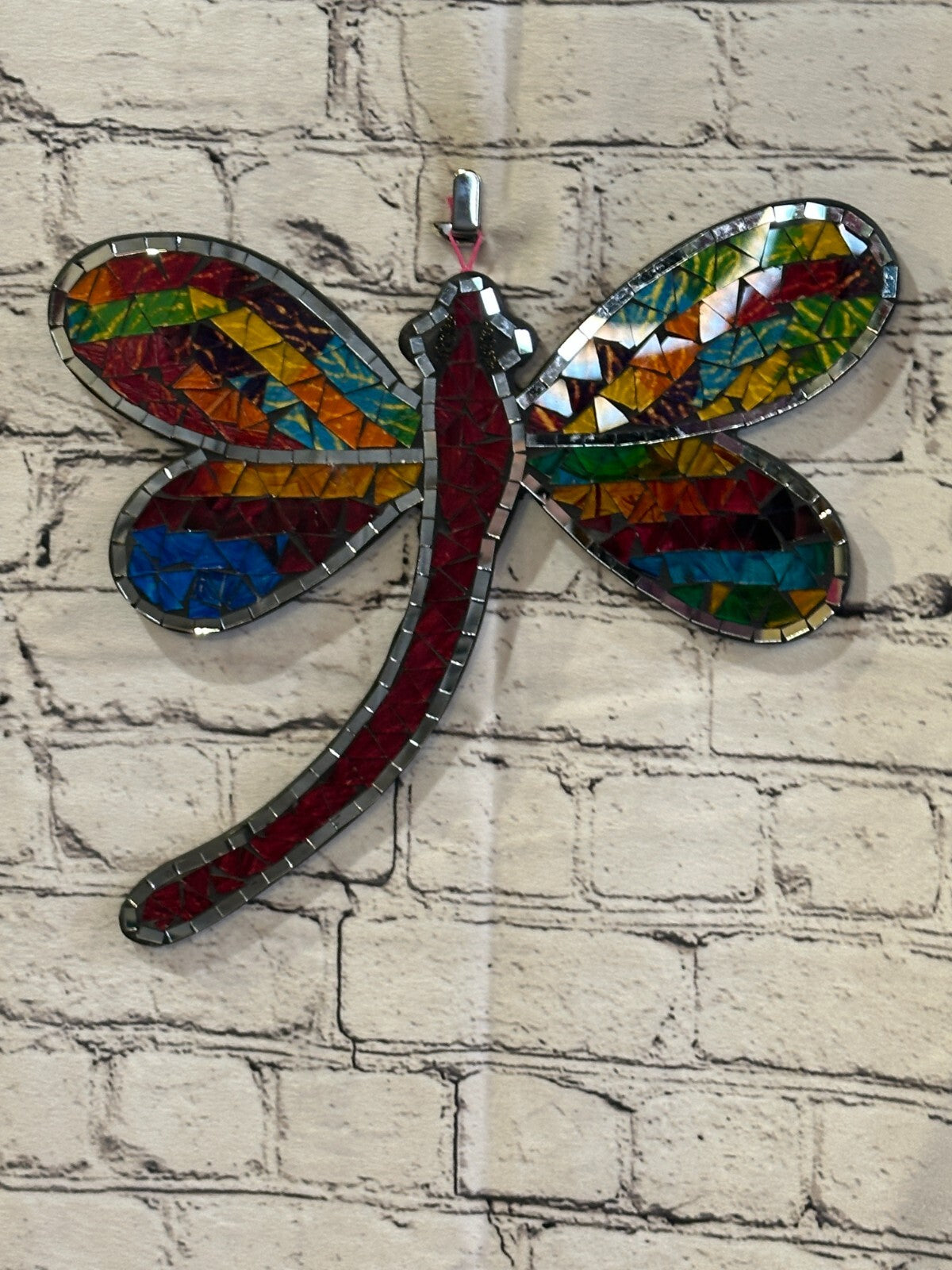 Rainbow Dragonfly Mosaic Tile Wall Mirror 30cm x 25cm 12 Inches Handmade New