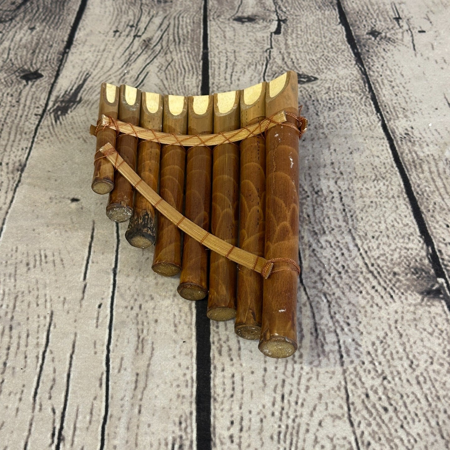 15cm 8 Pipe Pan Pipes With Reeds Bambo Flutes Hand Made Fair Trade PanPipes