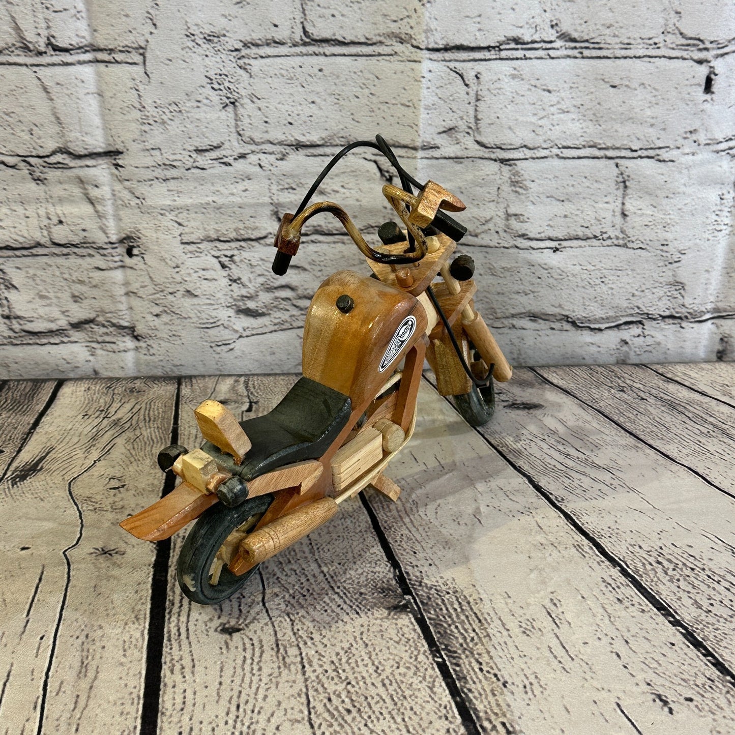 25cm Large Light Wood Motorbike Motorcycle Model Wooden Ornament Decorative Bike