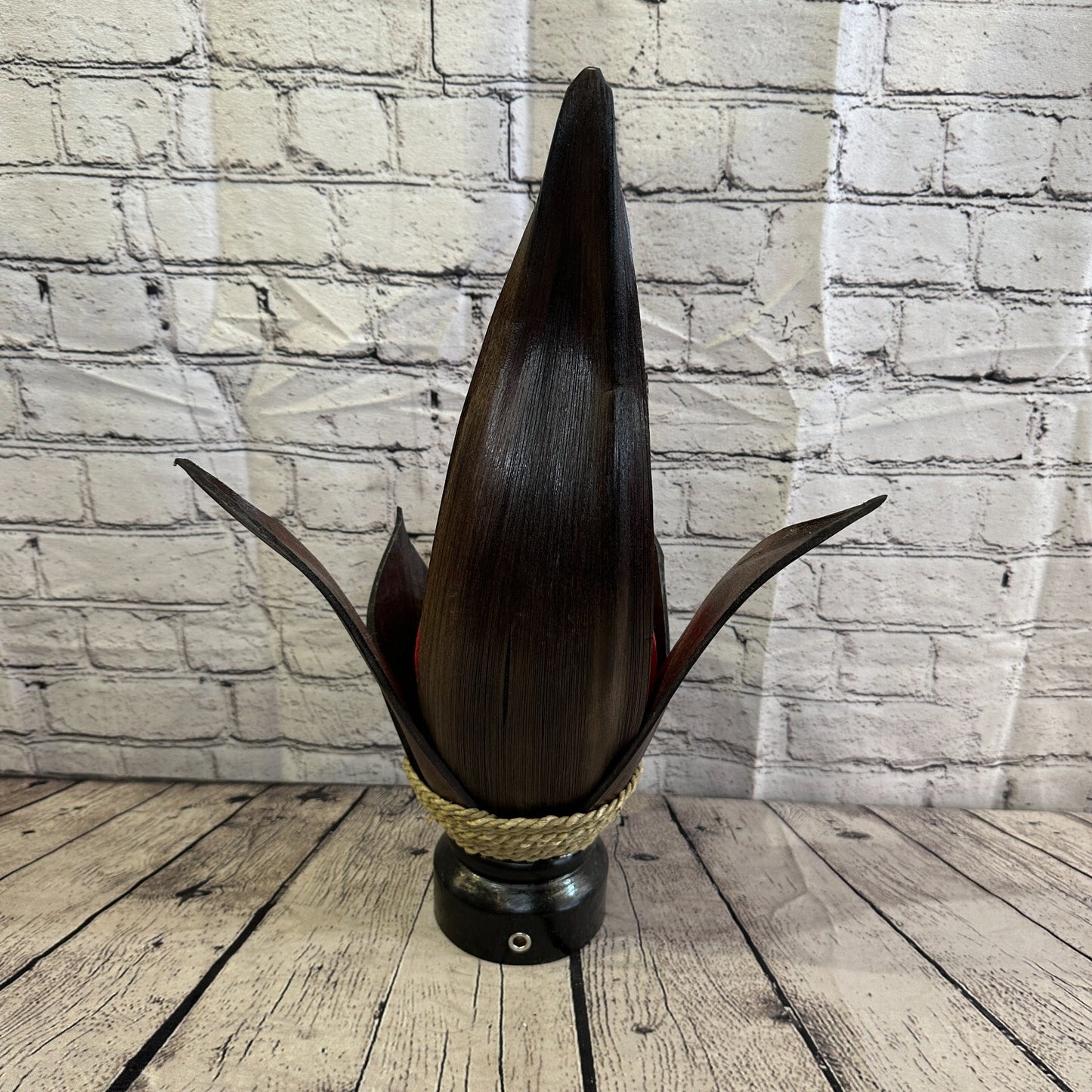 Red Brown Leaf Natural 50cm Tall Leaf Lamp Twist LED UK Mains Plug Design 8