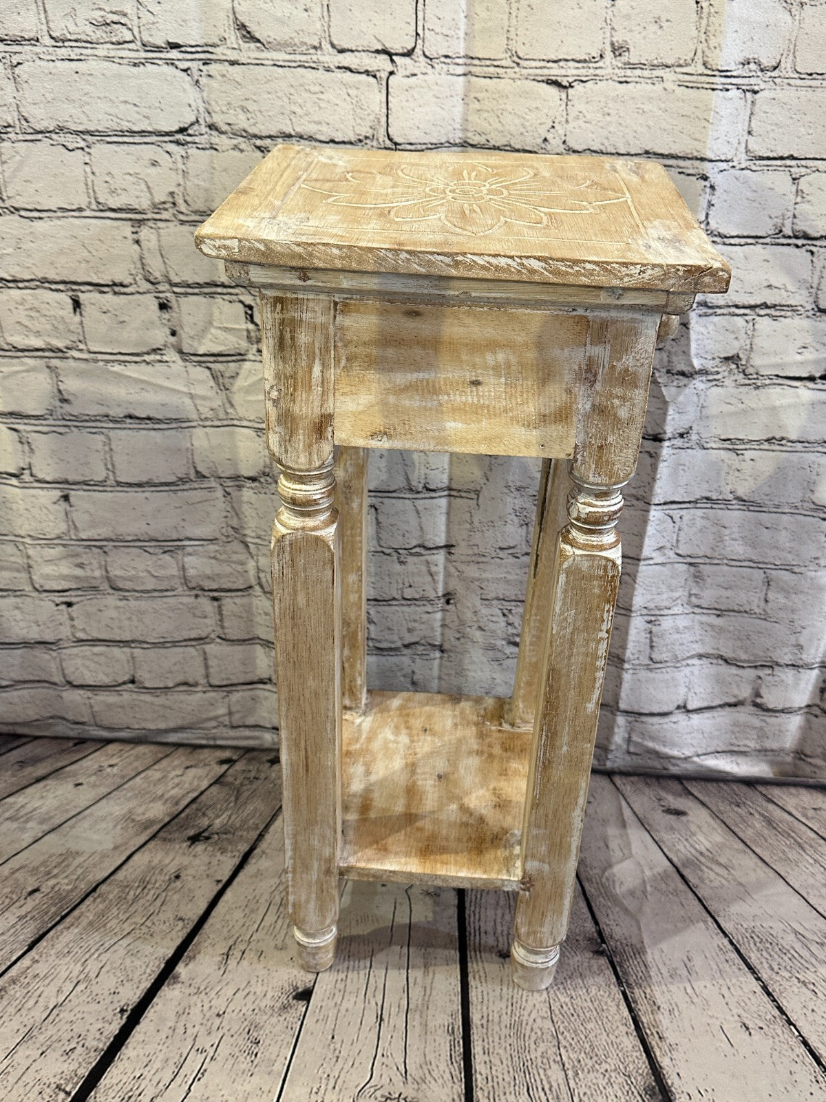 60cm x 25cm Cream 1 Draw Wooden Side Cabinet Living Hallway Storage Furniture