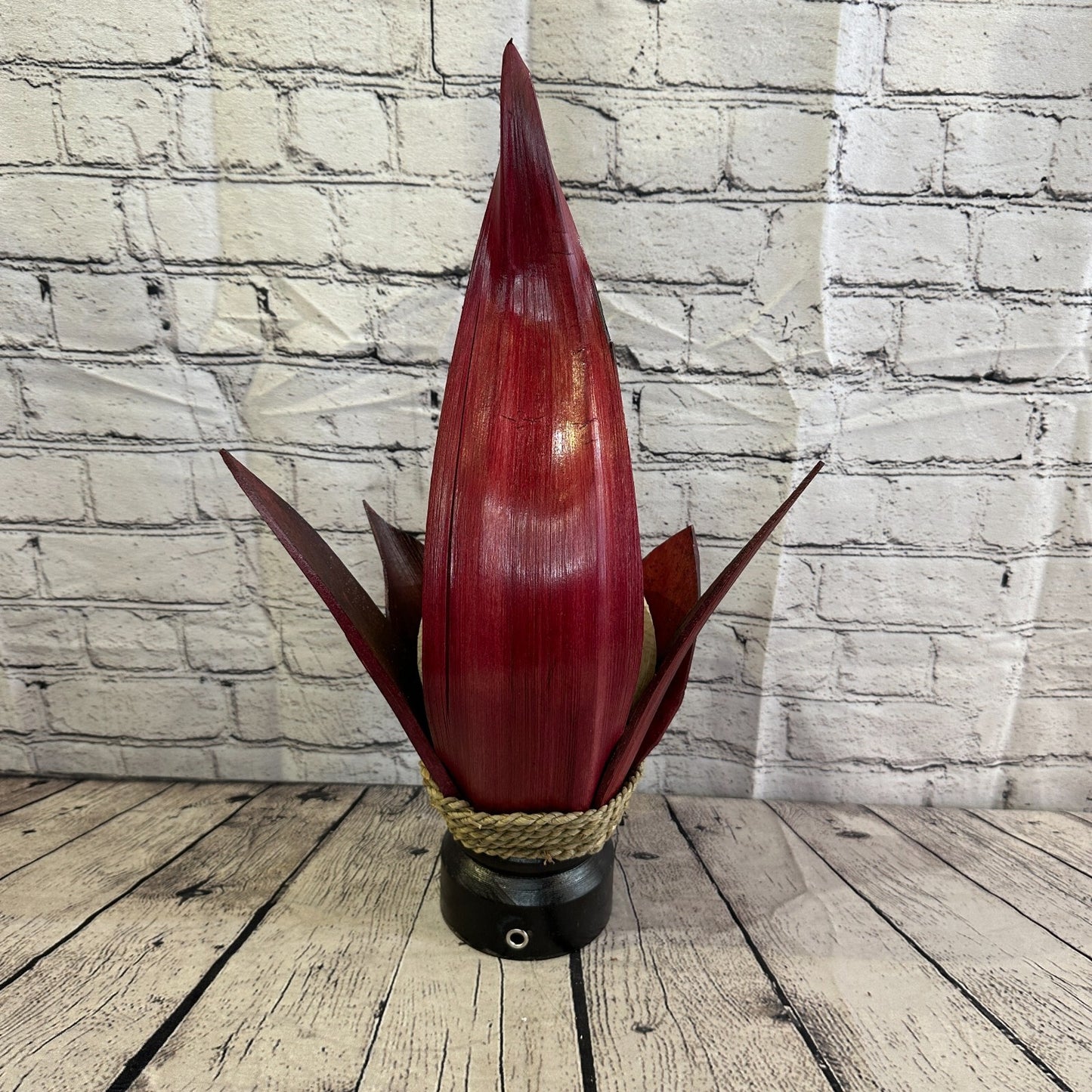 White Red Leaf Natural 50cm Tall Leaf Lamp Twist LED UK Mains Plug Design 8