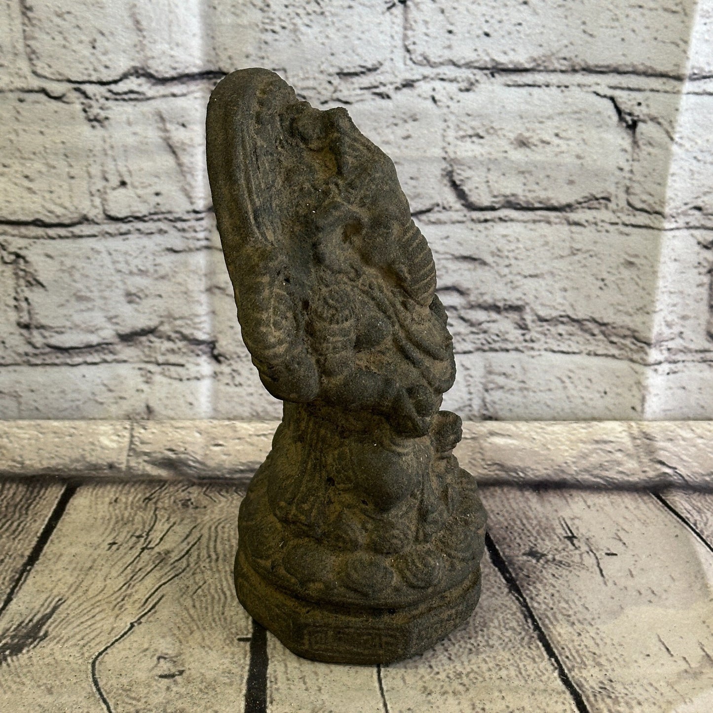 Small Ganahsa Stone Garden 18cm x 10cm Ornament Outdoor Indoor Statue Hindu
