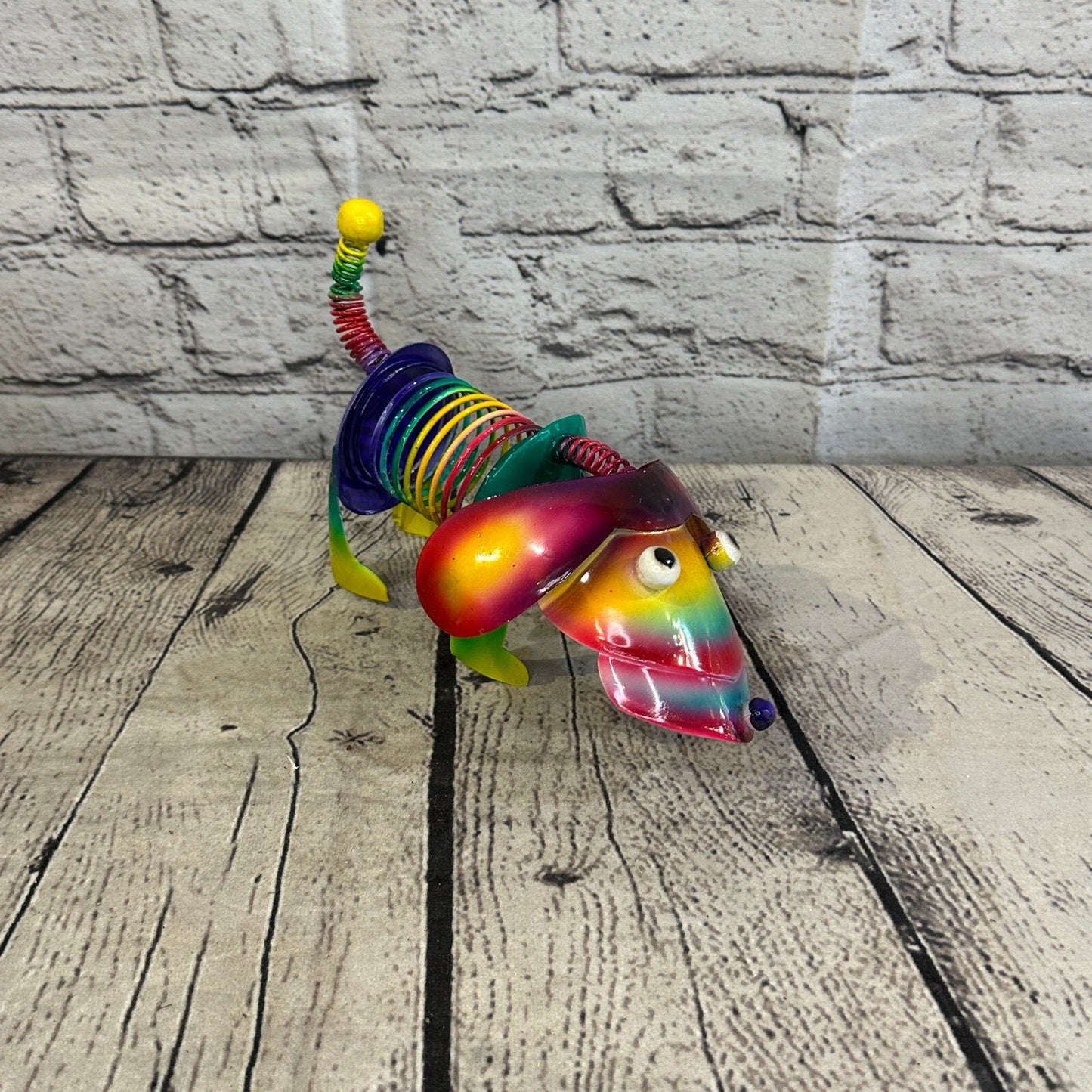 20cm x 15cm Orange Bight Colour Spring Dog Cartoon Ornament Painted Statue