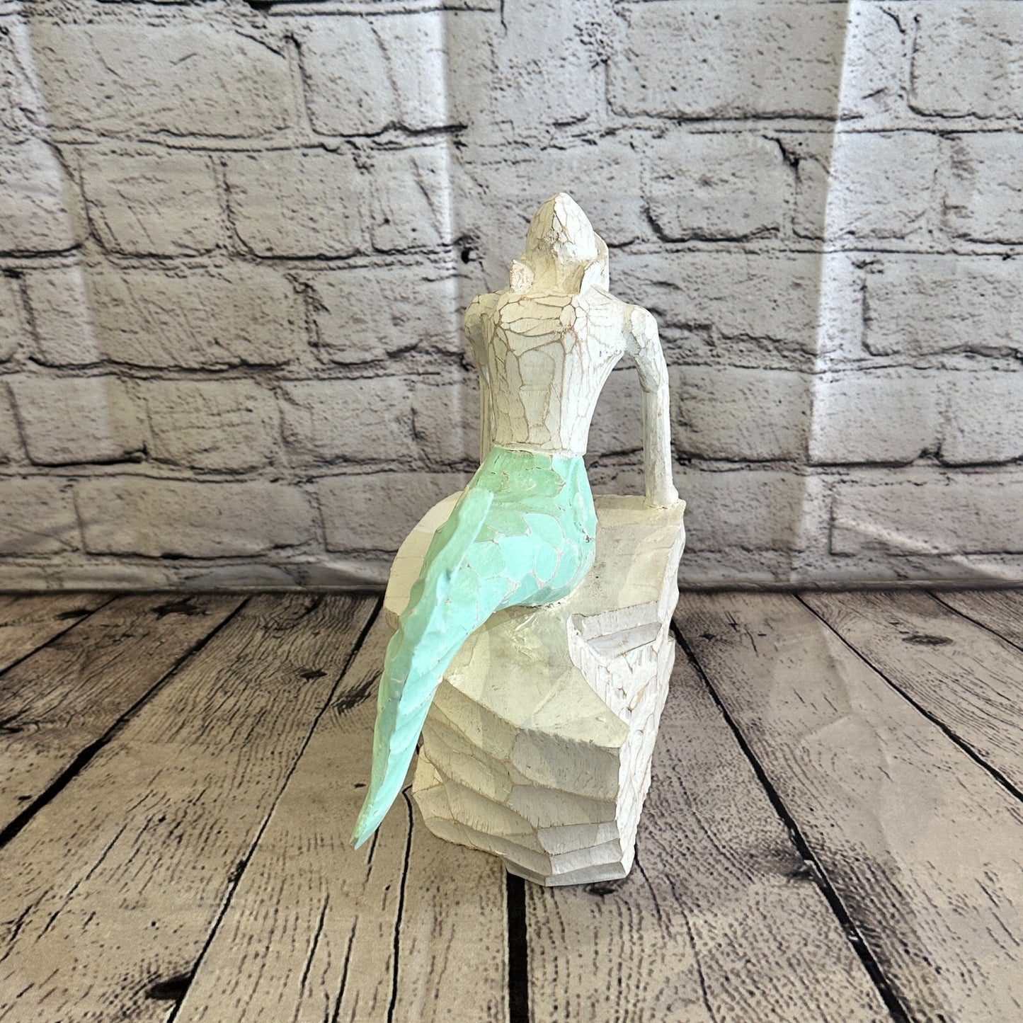 25cm Laying Back Wooden Mermaid Wall Decor Nautical Wood Mermaid Wall Sculpture