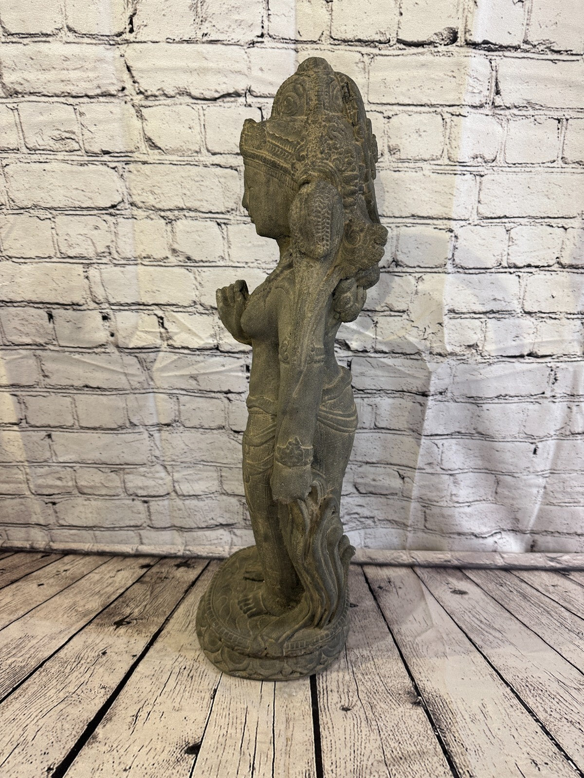 Shiva Goddess Stone Garden 65cm x 18cm Ornament Outdoor Indoor Statue Hindu