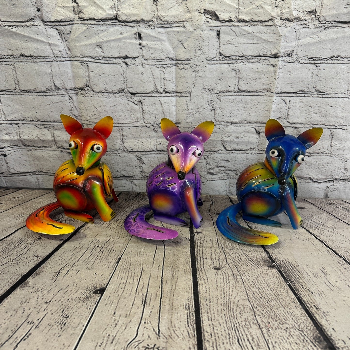 18cm x 14cm Orange Colour Fox Cartoon Ornament Painted Statue Candle Holder
