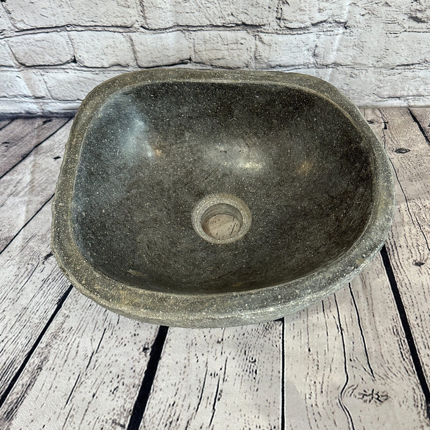 30cm x 27cm River Stone Sink Basin Bowl Natural for Bathroom Washroom Oval No 13