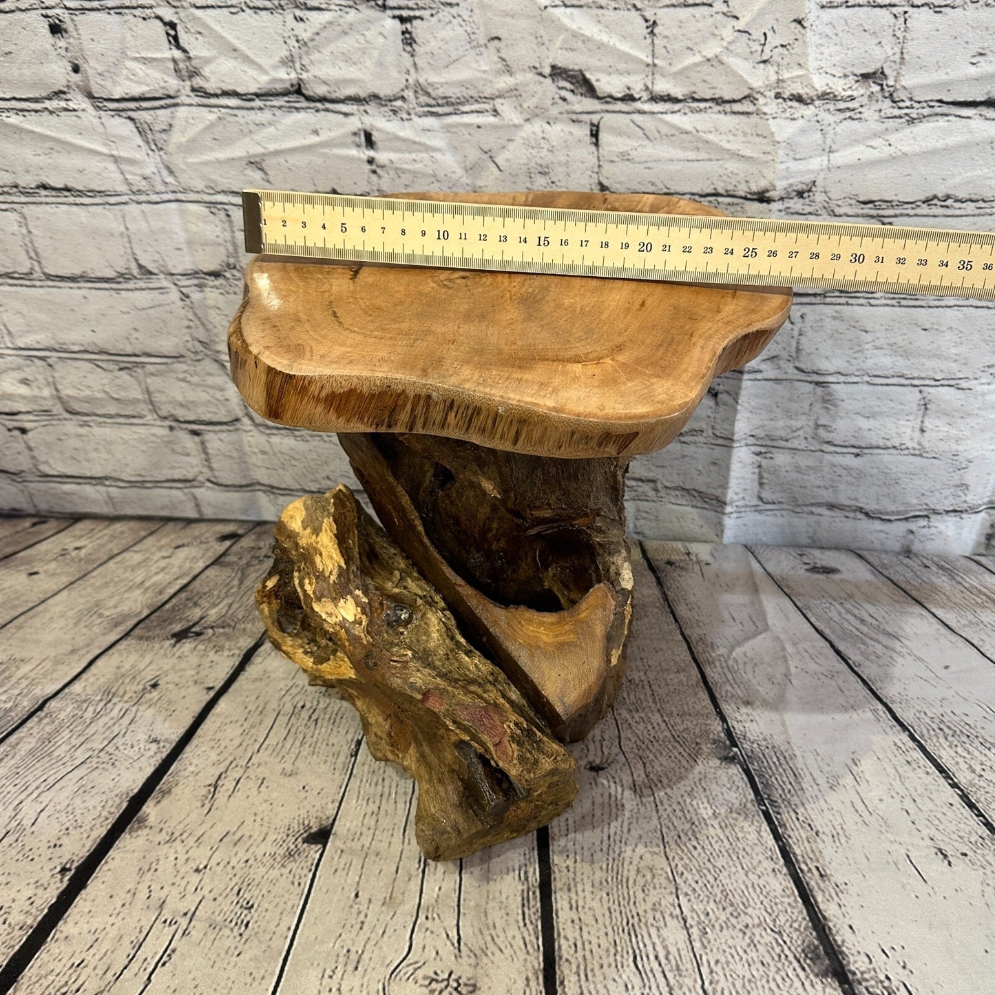 28cm x 27cm Teak Root Wood Mushroom Coffee Table Side Table Home Furniture No 11
