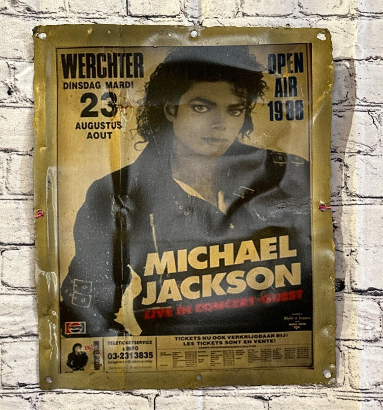 Michael Jackson Pepsi 1988 Advert Wall Plaque 42cm x 36cm Vintage Retro Tin Sign