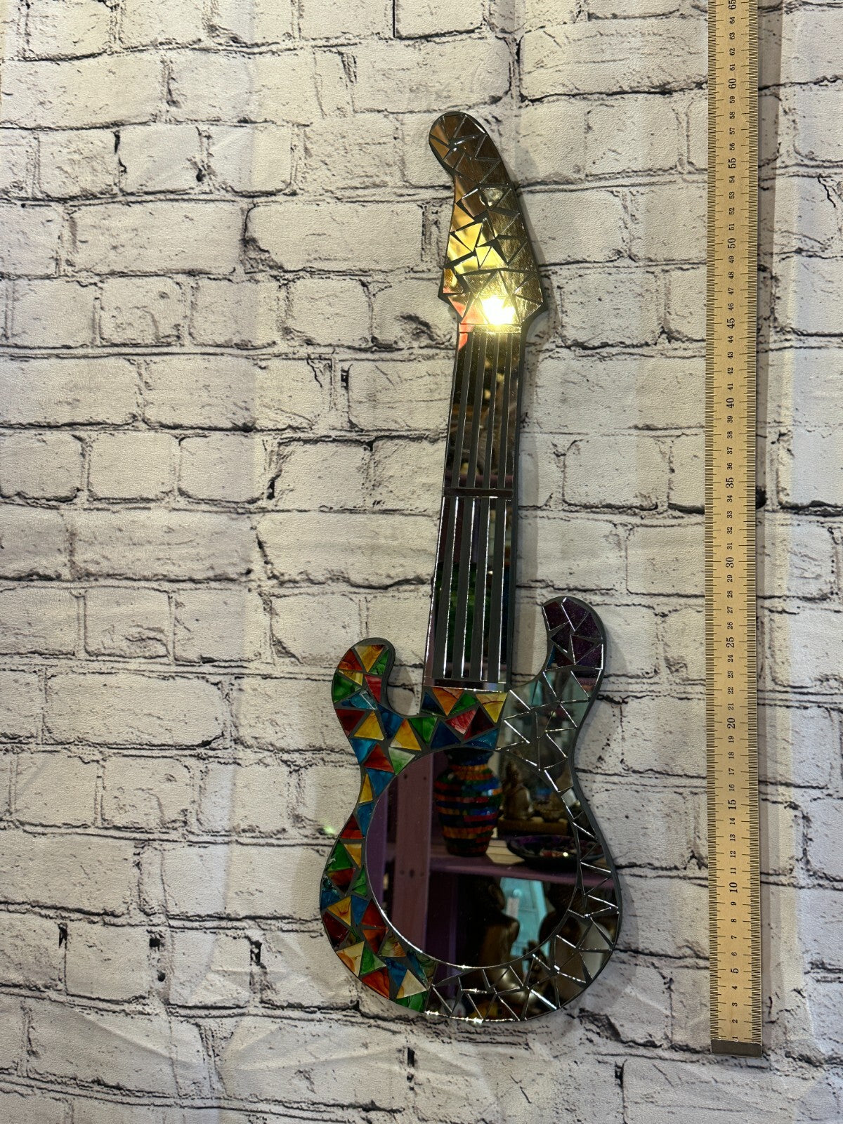 Rainbow Guitar Mosaic Tile Wall Mirror 60cm x 20cm 24 Inches Handmade New