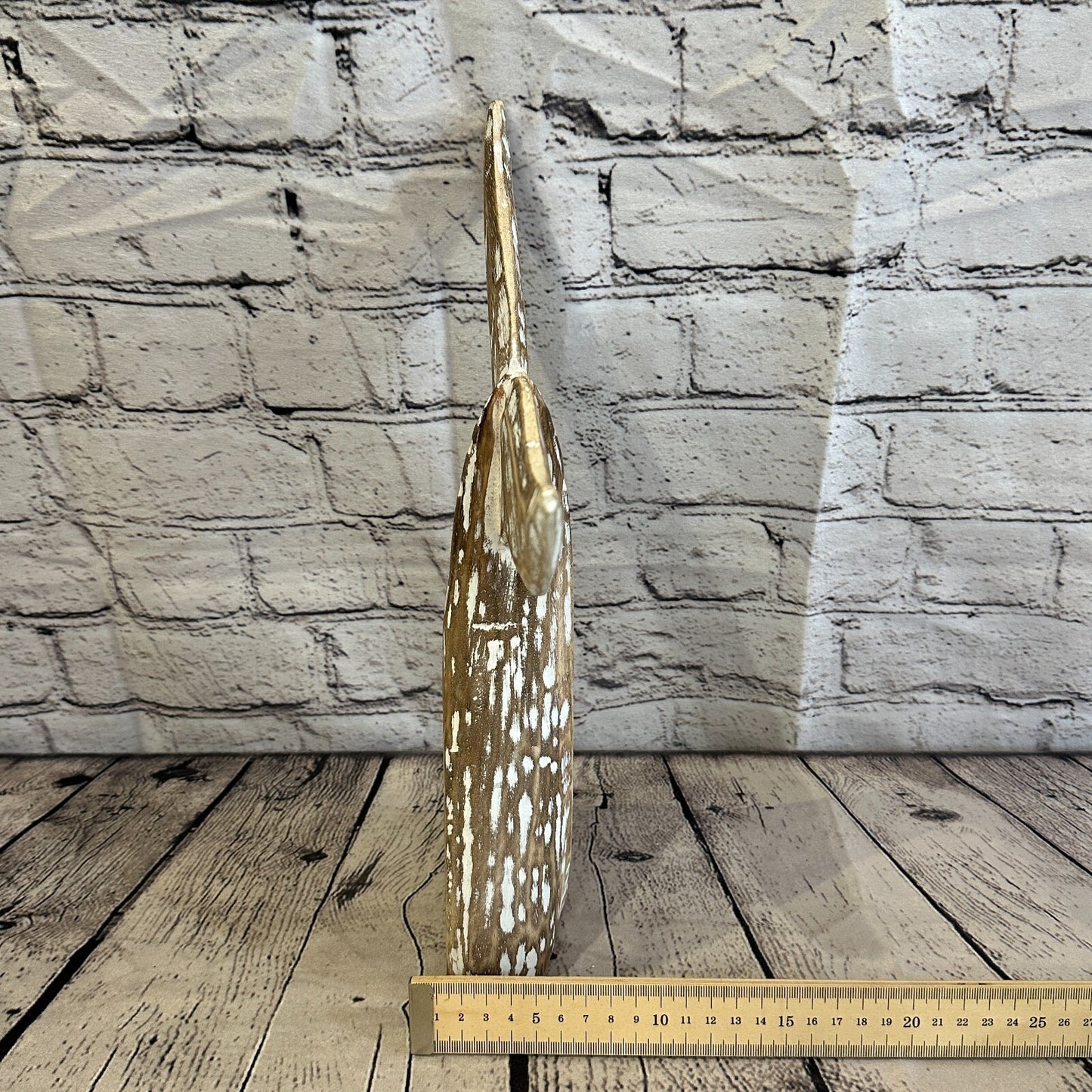 35cm x 30cm Whale Tail Brown Fish Wood Coastal Ocean Bathroom Decoration