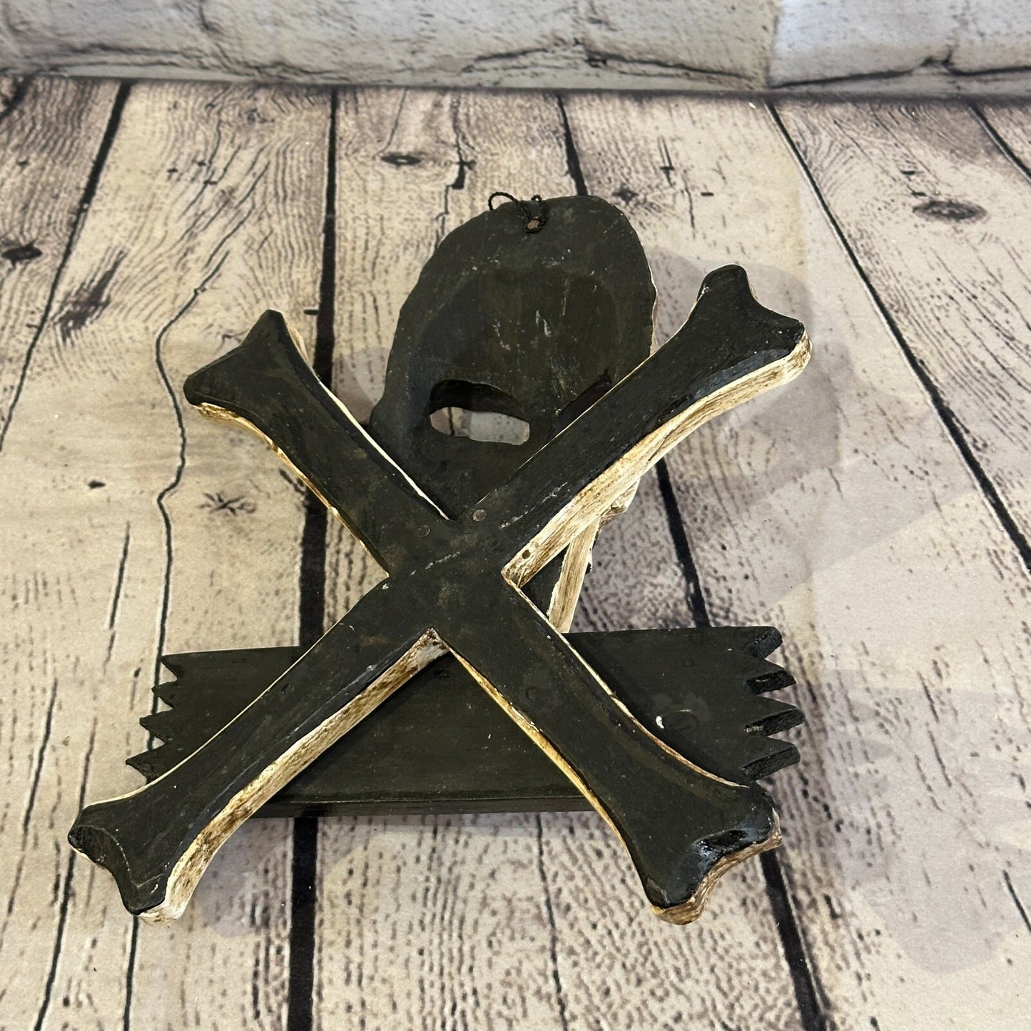 Skull & Crossbones Abandon Hope Pirate Sign Door Plaque 20cm x 20cm Handmade