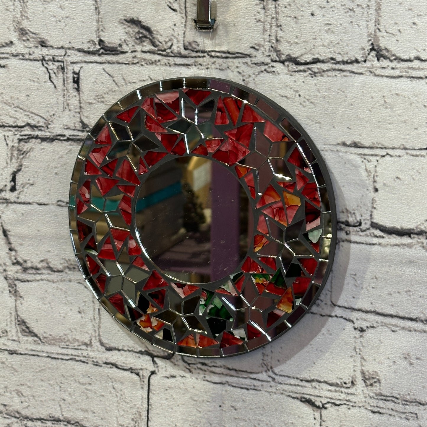 Red Star Mosaic Tile Wall Mirror 20cm x 20cm 8 Inches Handmade New