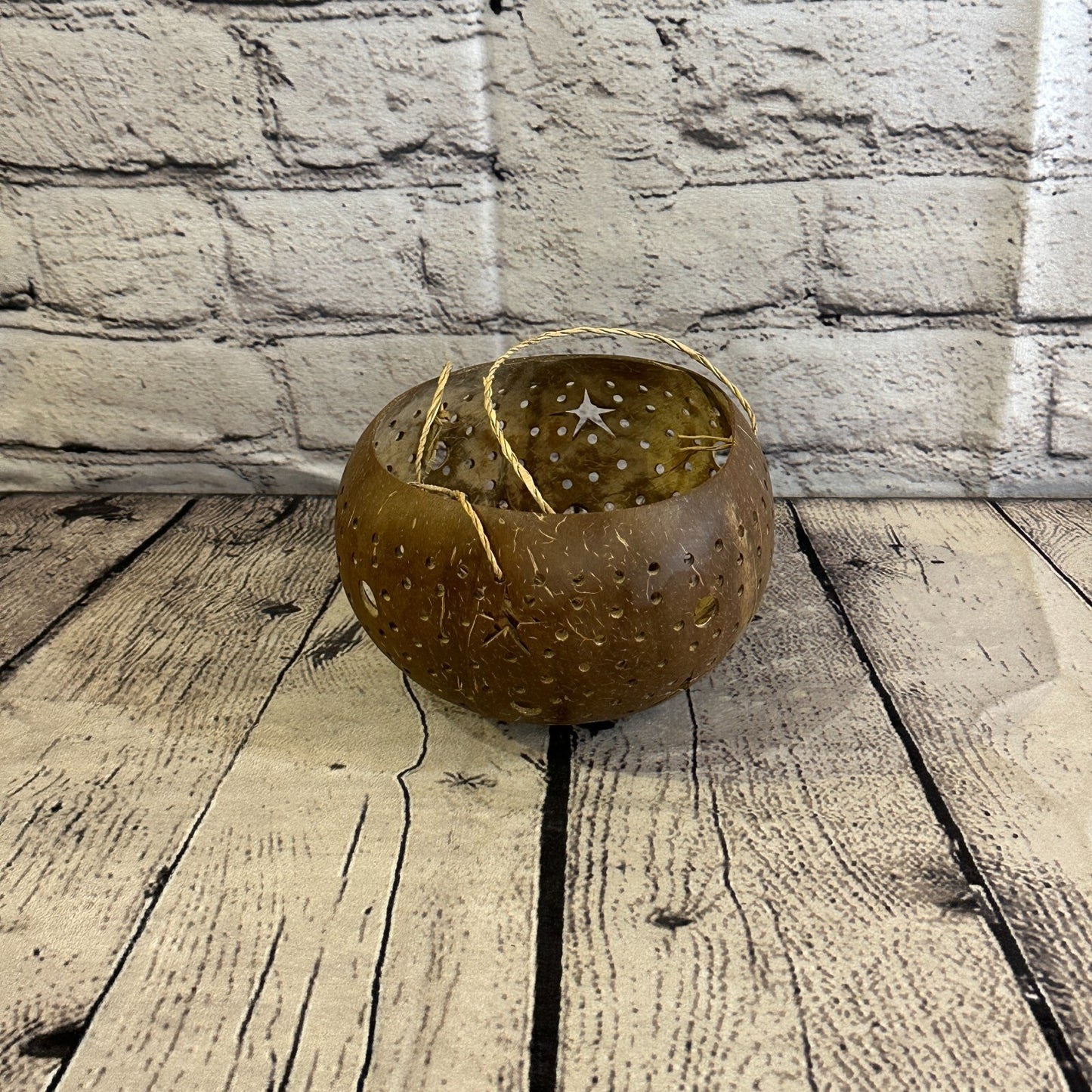 Plain Coconut Shell Hanging Basket Orchid Planter Balcony Decorative Vase Flower
