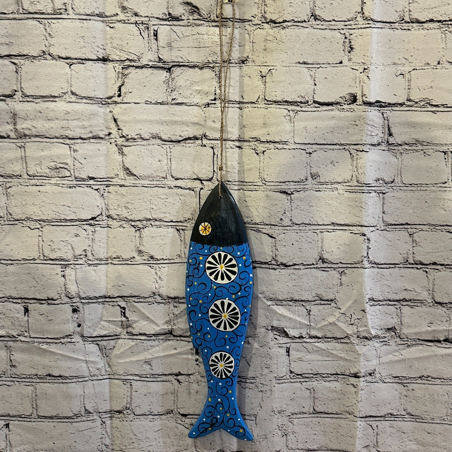 40cm Hanging Fish Hand Painted Fish Wooden Hanging Fish Coastal Decor Design 2