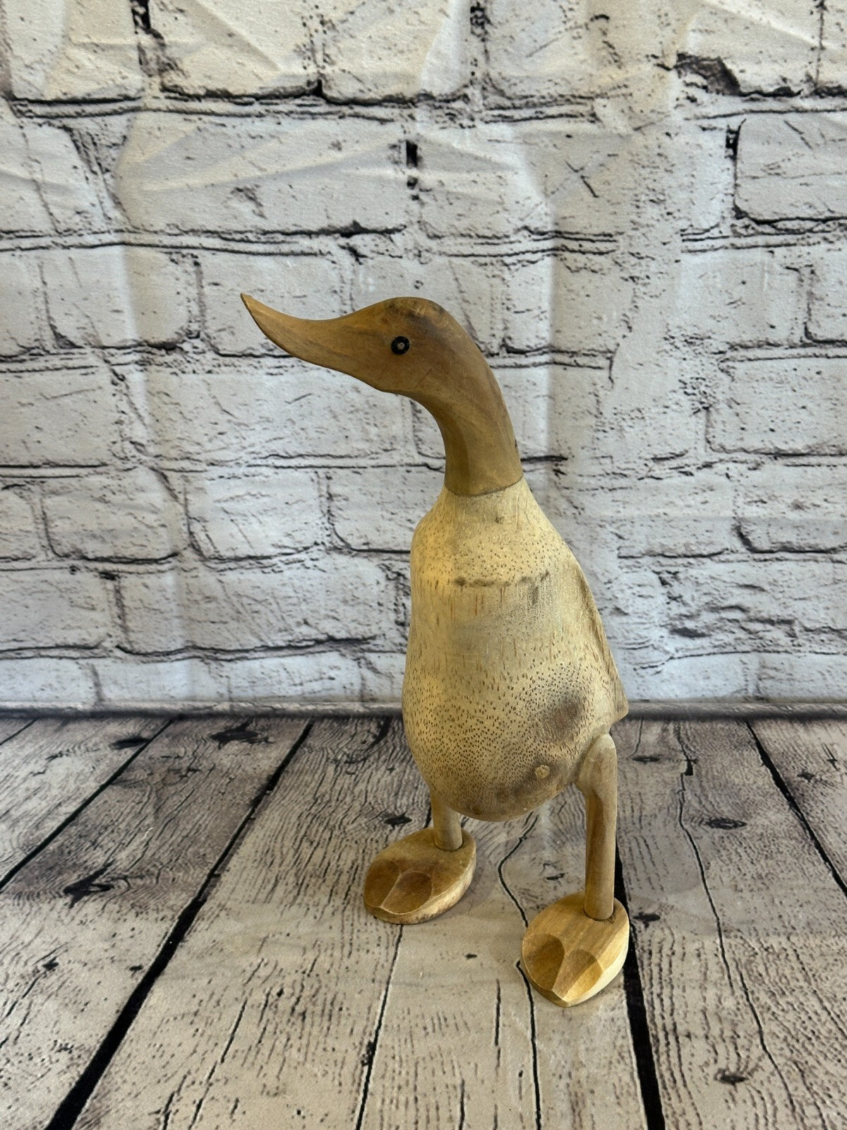 Looking Right 30cm Tall Wooden Hairy Duckling Baby Duck Bamboo Root Fairtrade