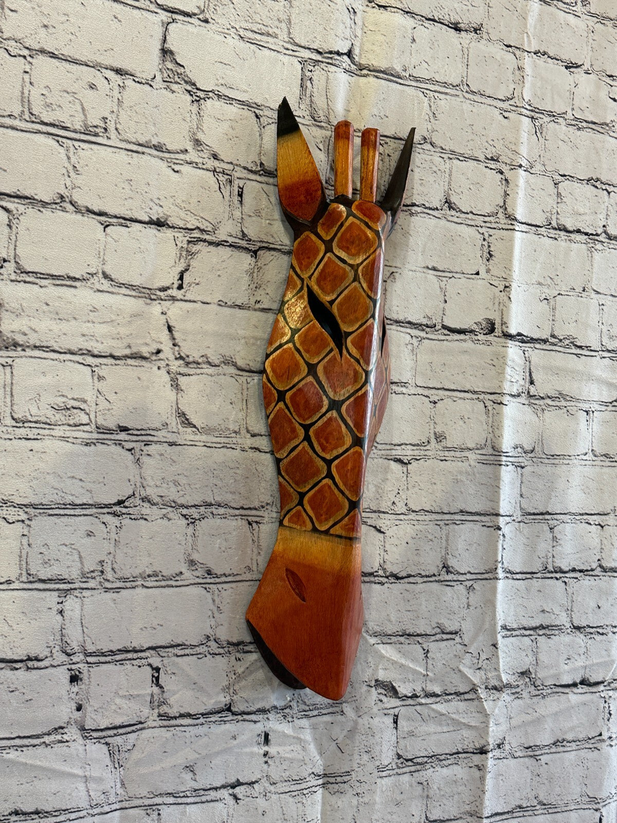 50cm Dotty Giraffe Hand Carved Fair Trade Wooden Animal Wall Art Wall Hang Mask