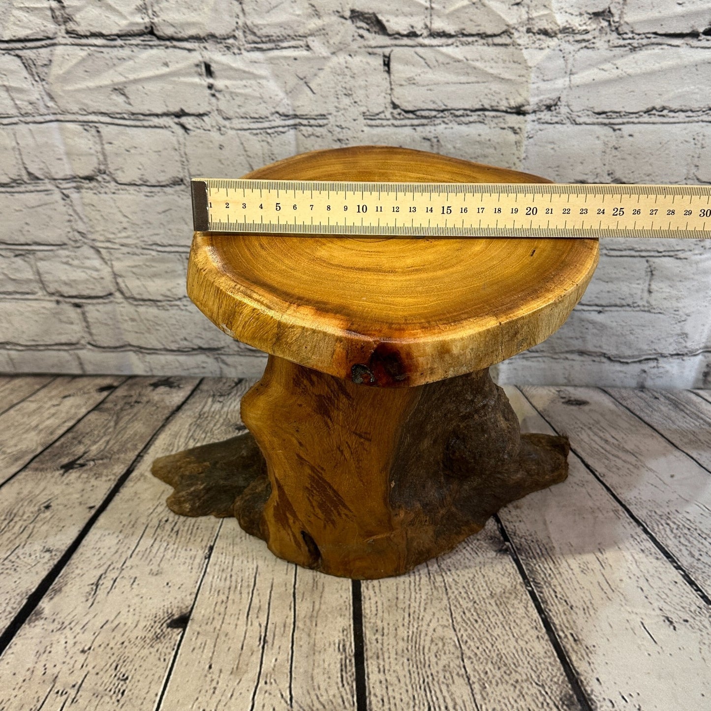 26cm x 24cm Teak Root Wood Mushroom Coffee Table Side Table Home Furniture No 12