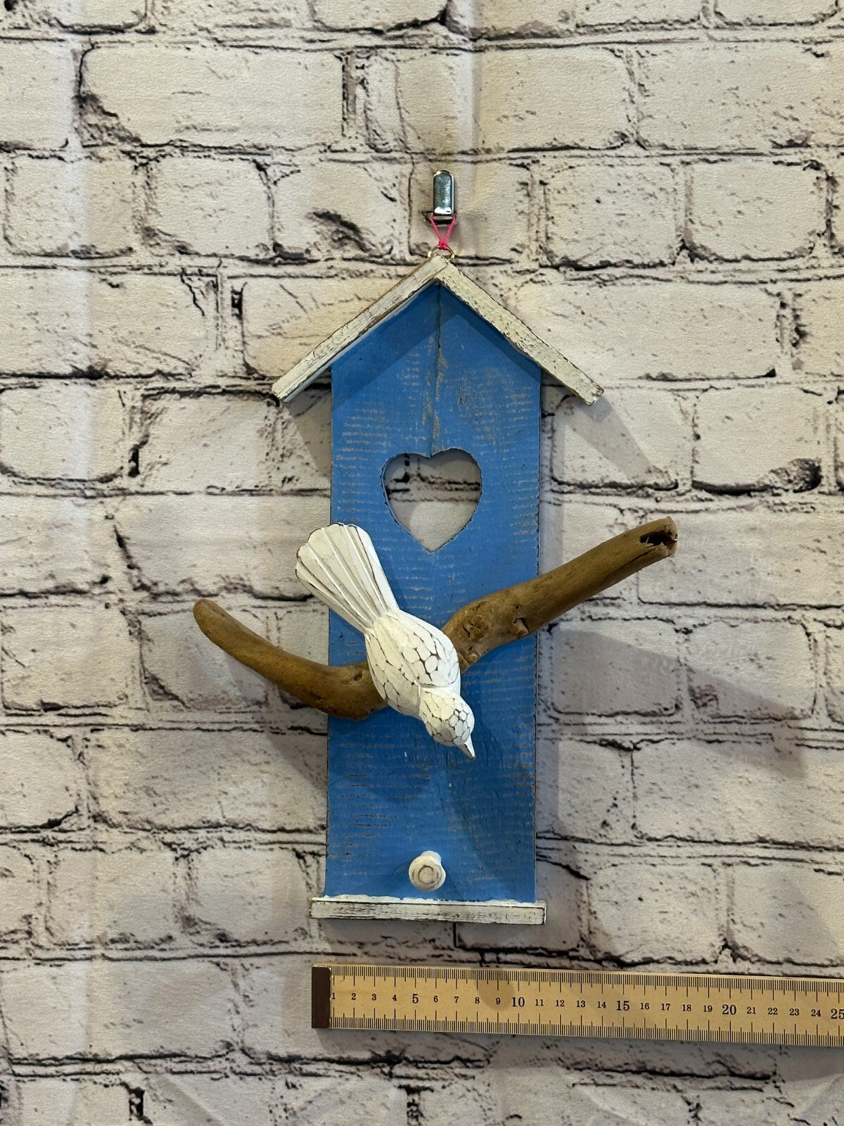 30cm Blue House Wall Art Bird on Tree Branch Bird Wall Silhouette Home Decor
