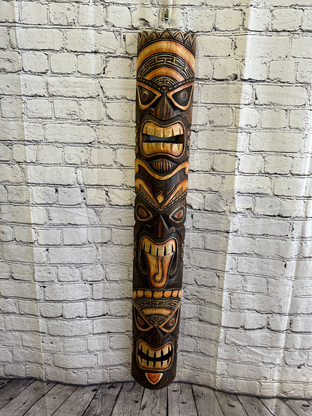 100cm Tiki Bar Mask Sign Decoration Wall Hanging Mask Wood Carving Design 1