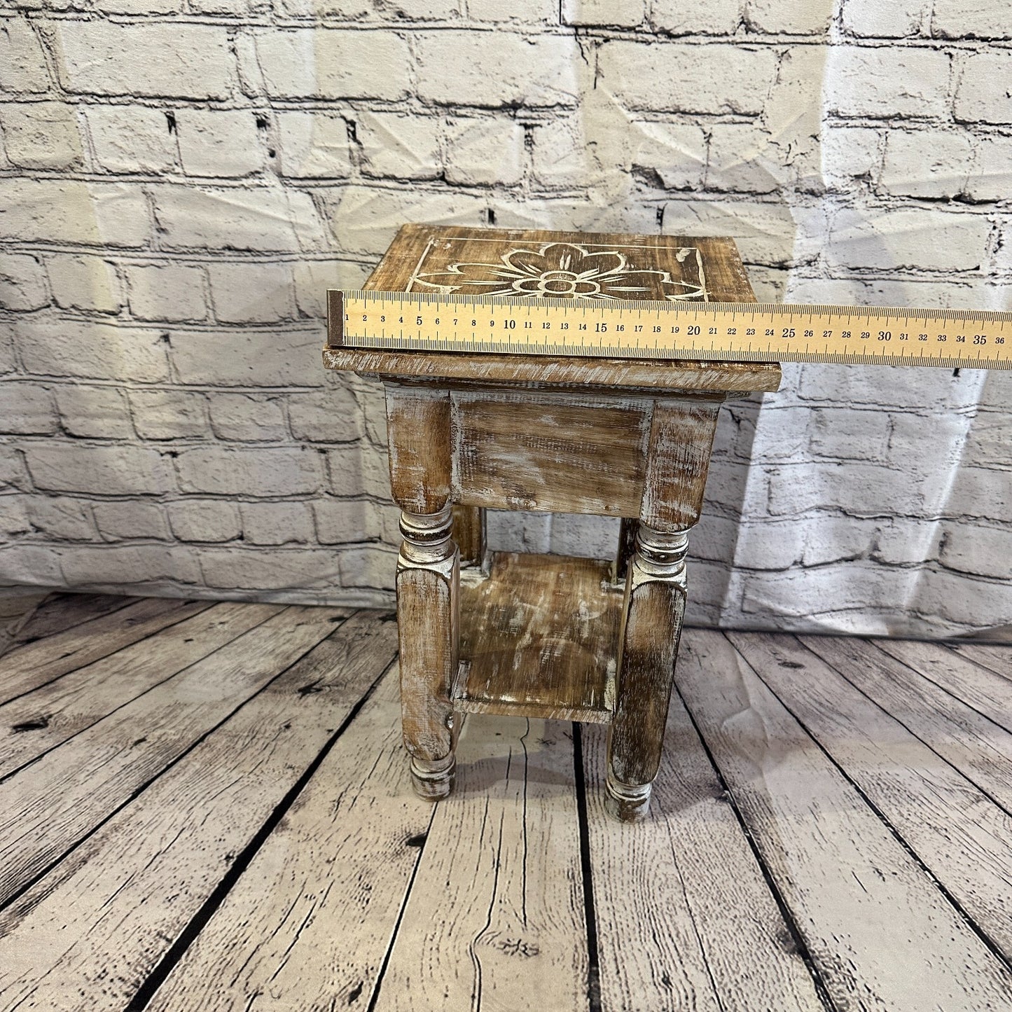 40cm x 25cm Brown 1 Draw Wooden Side Cabinet Living Hallway Storage Furniture