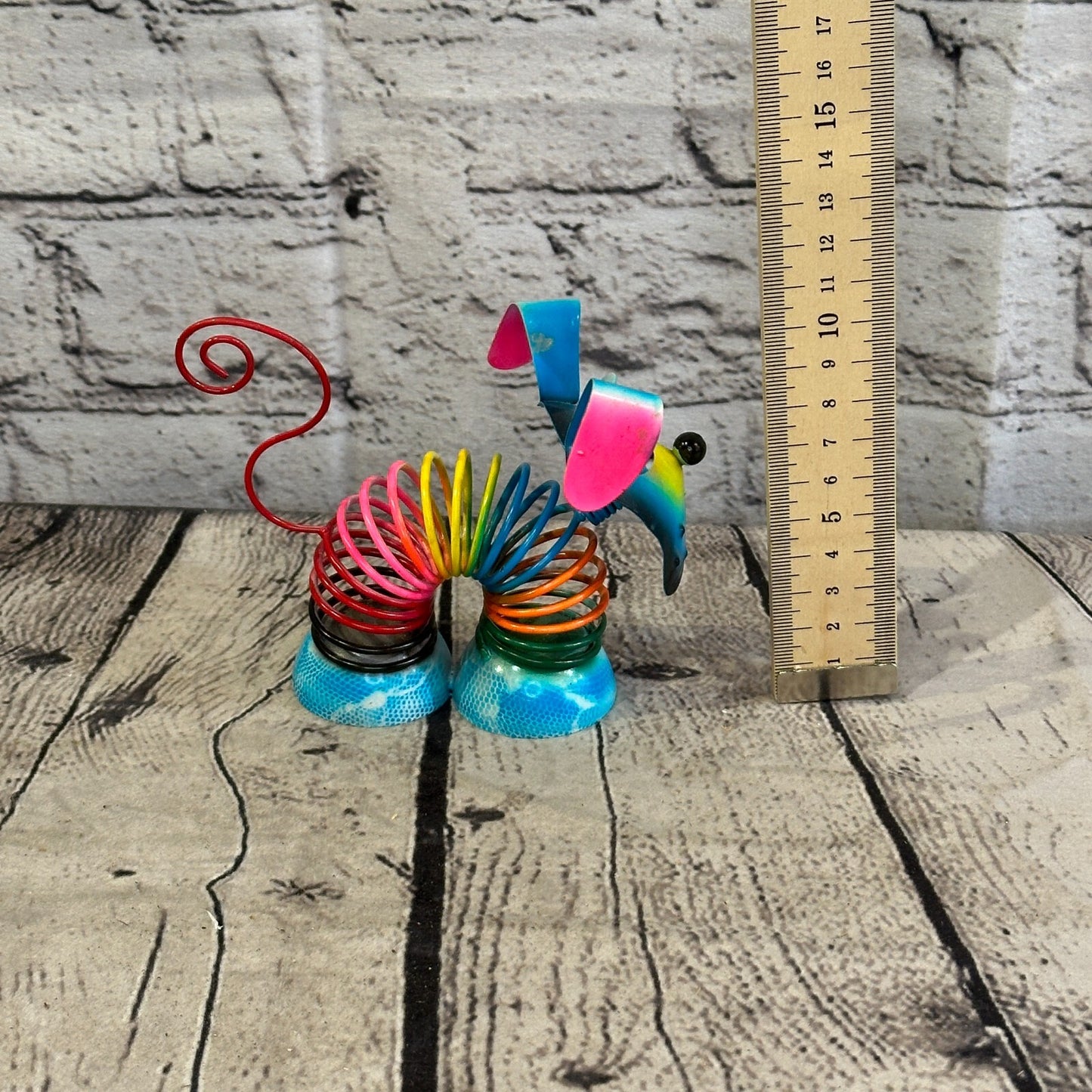 10cm x 10cm Blue Bight Colour Spring Dog Cartoon Ornament Painted Statue