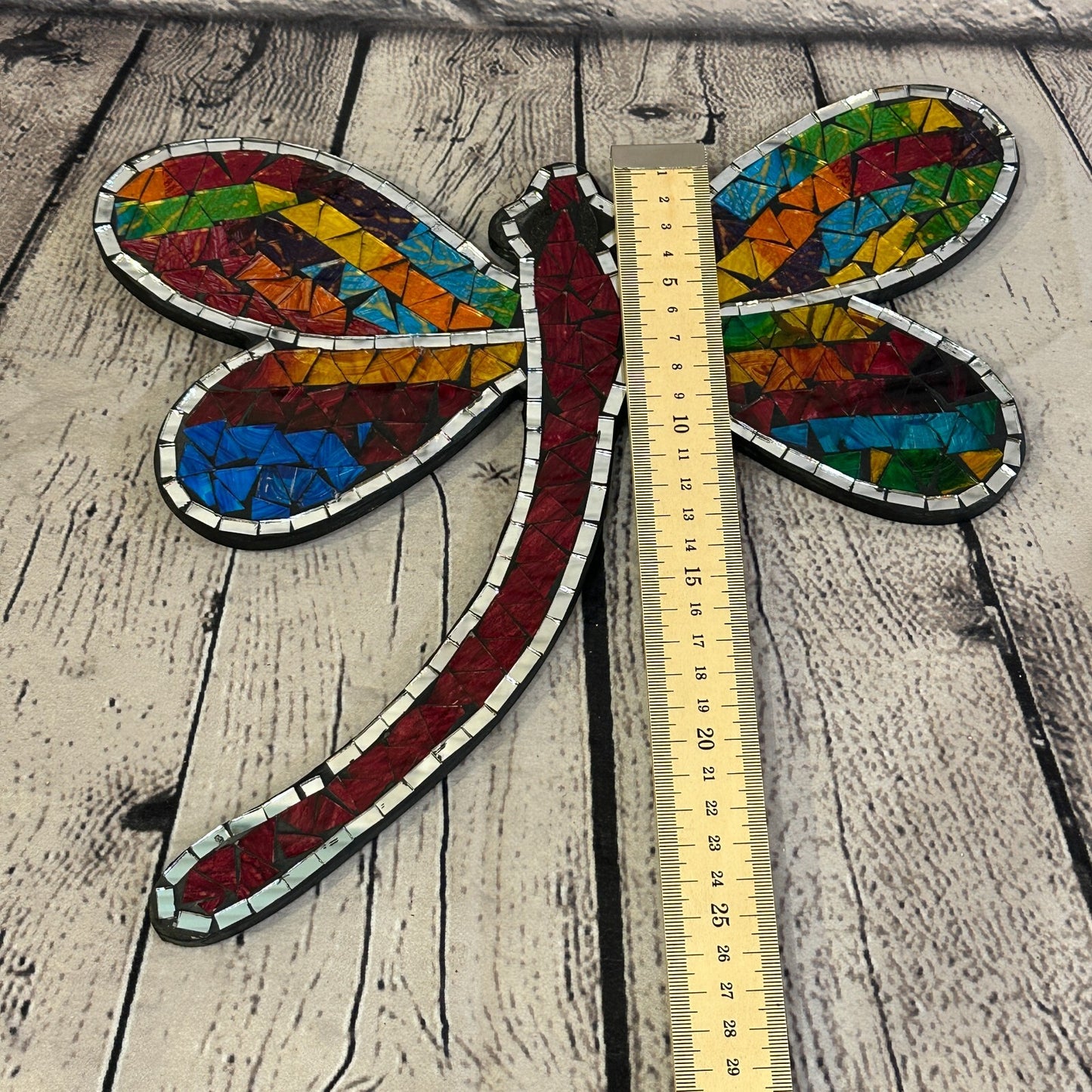 Rainbow Dragonfly Mosaic Tile Wall Mirror 30cm x 25cm 12 Inches Handmade New