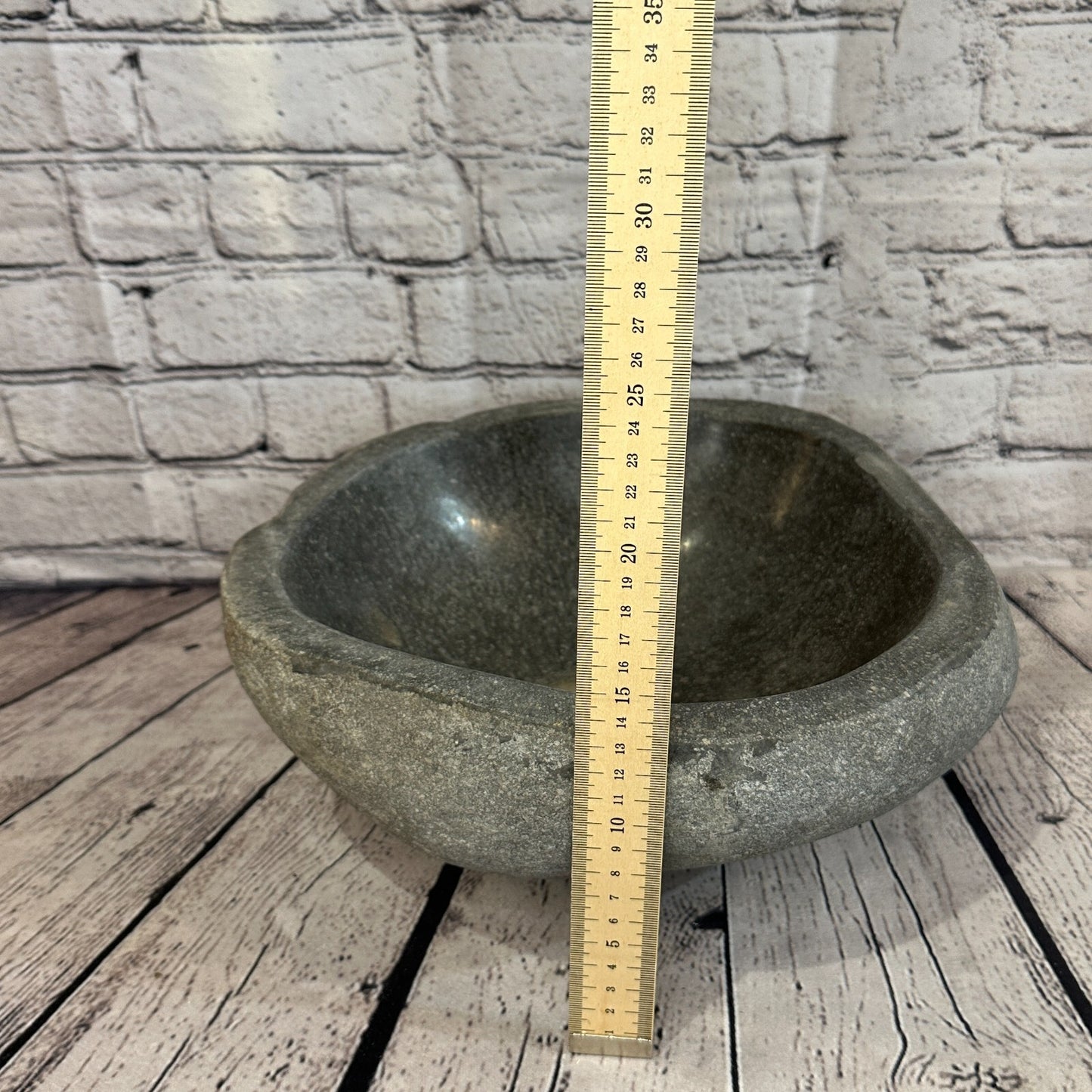 32cm x 29cm River Stone Sink Basin Bowl Natural for Bathroom Washroom Oval No 33