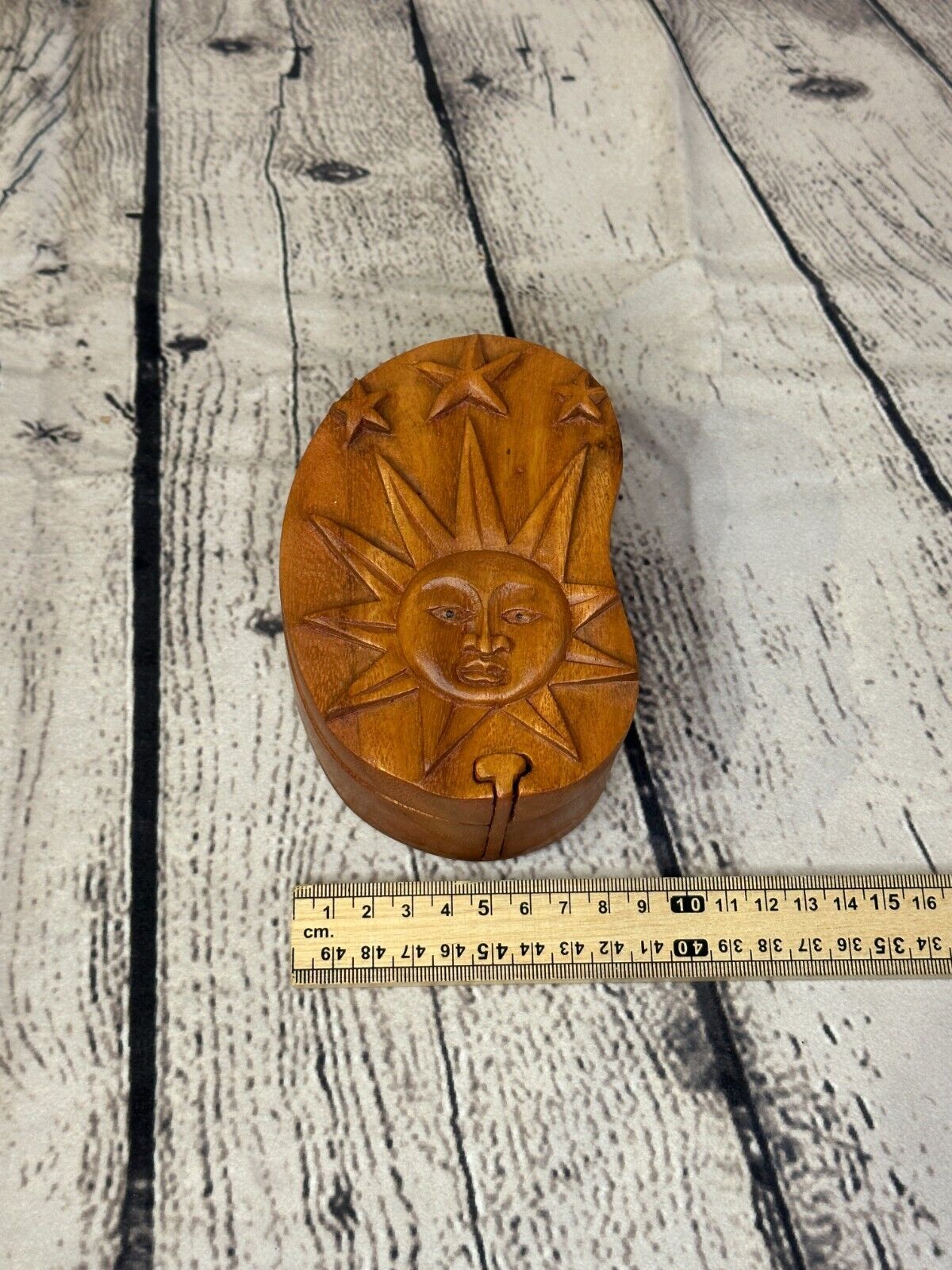Sun And Moon Spirit 4 Bit Wooden Puzzle Box Secret Box Magic Trinket Handmade