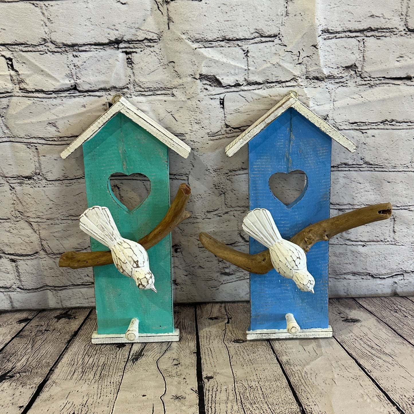 30cm Blue House Wall Art Bird on Tree Branch Bird Wall Silhouette Home Decor