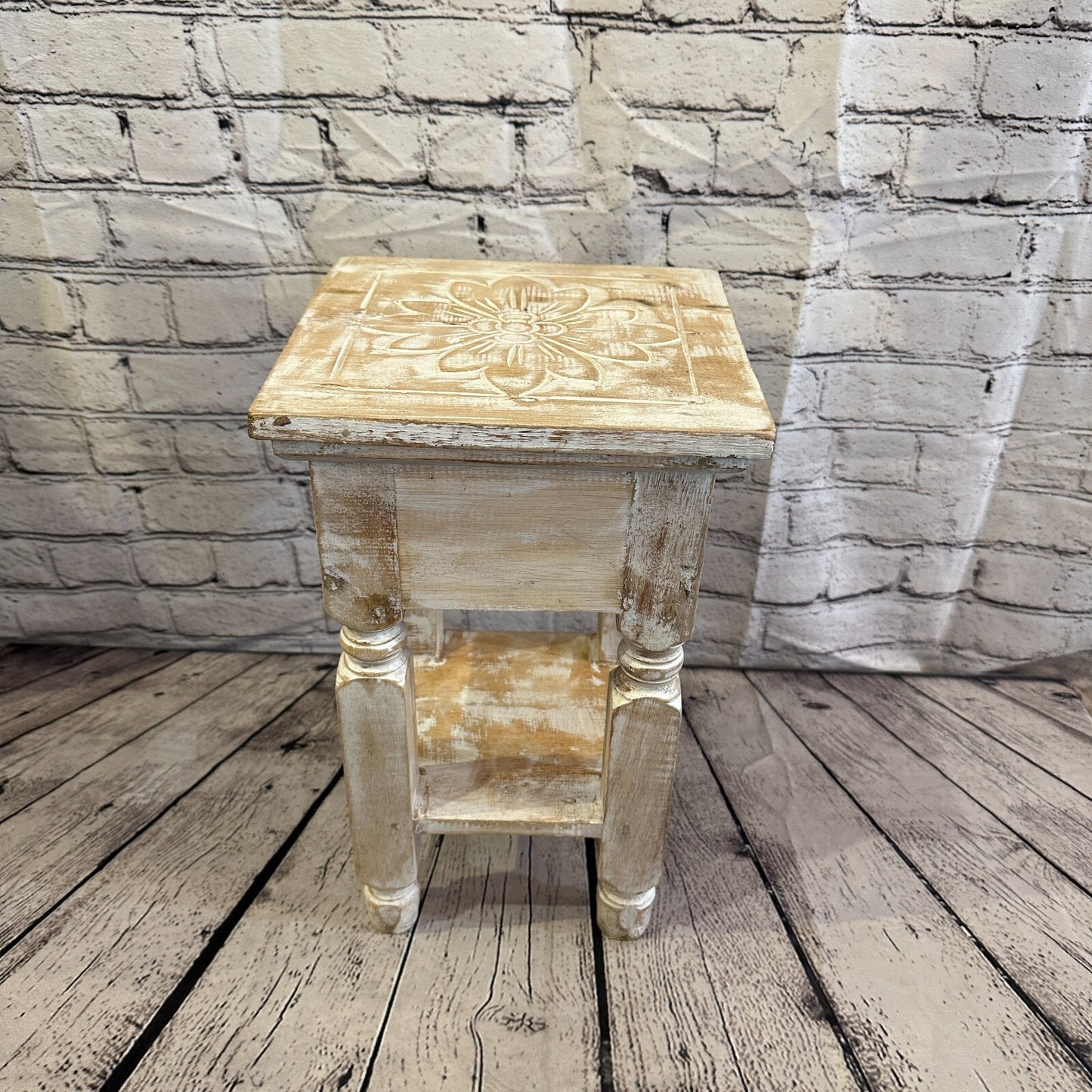 40cm x 25cm Cream 1 Draw Wooden Side Cabinet Living Hallway Storage Furniture