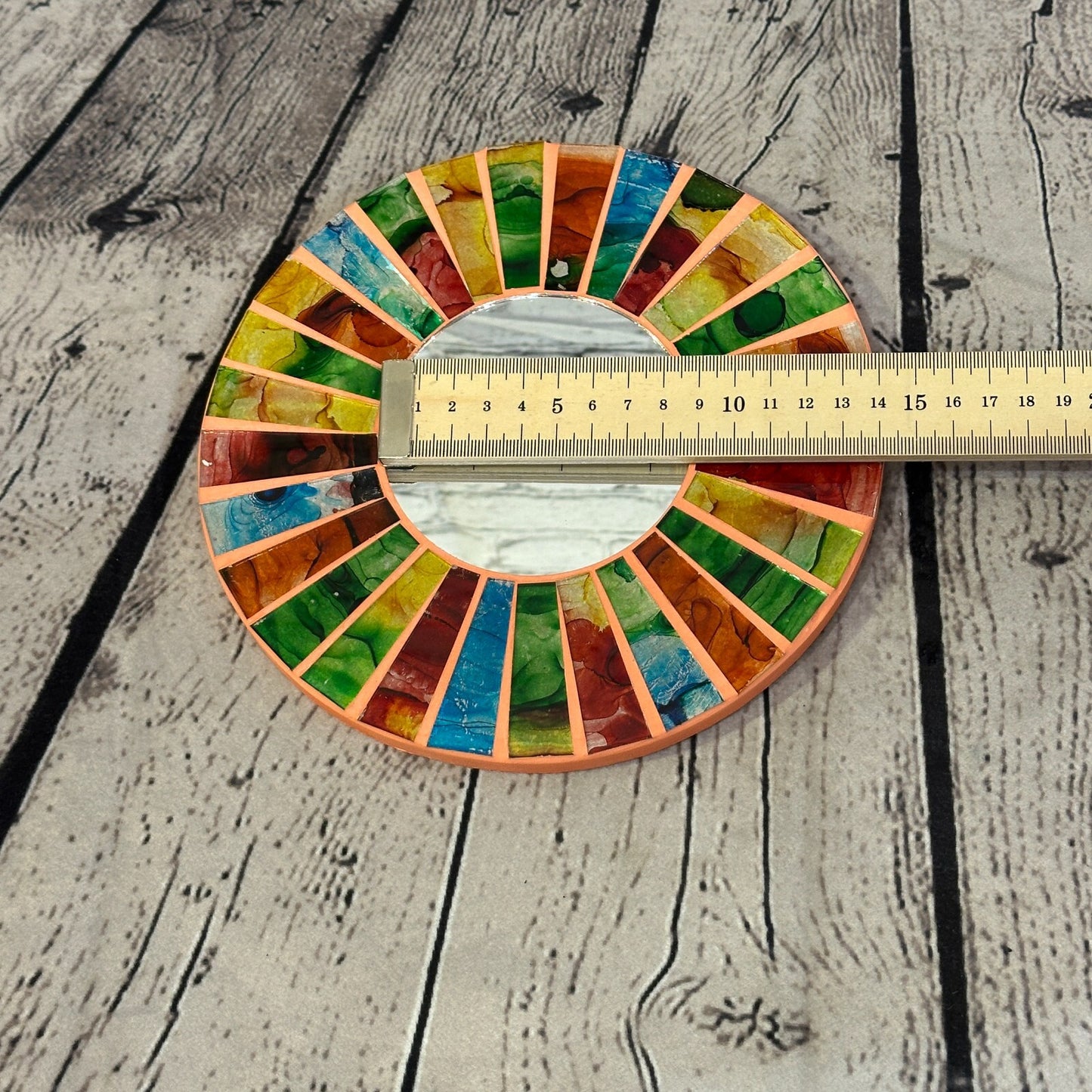 Rainbow Terracotta Mosaic Tile Wall Mirror 20cm x 20cm 8 Inches Handmade New