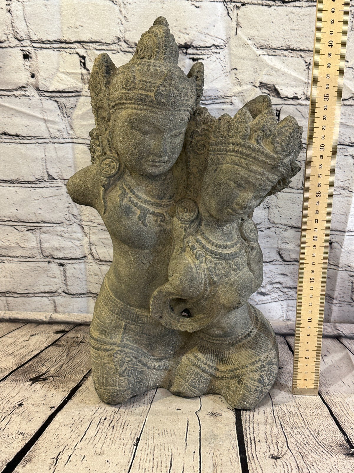 Rama & Sita Stone Garden 45cm x 25cm Ornament Outdoor Indoor Statue Hindu