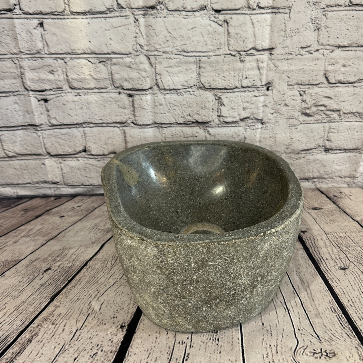 25cm x 25cm River Stone Sink Basin Bowl Natural for Bathroom Washroom Oval No 26