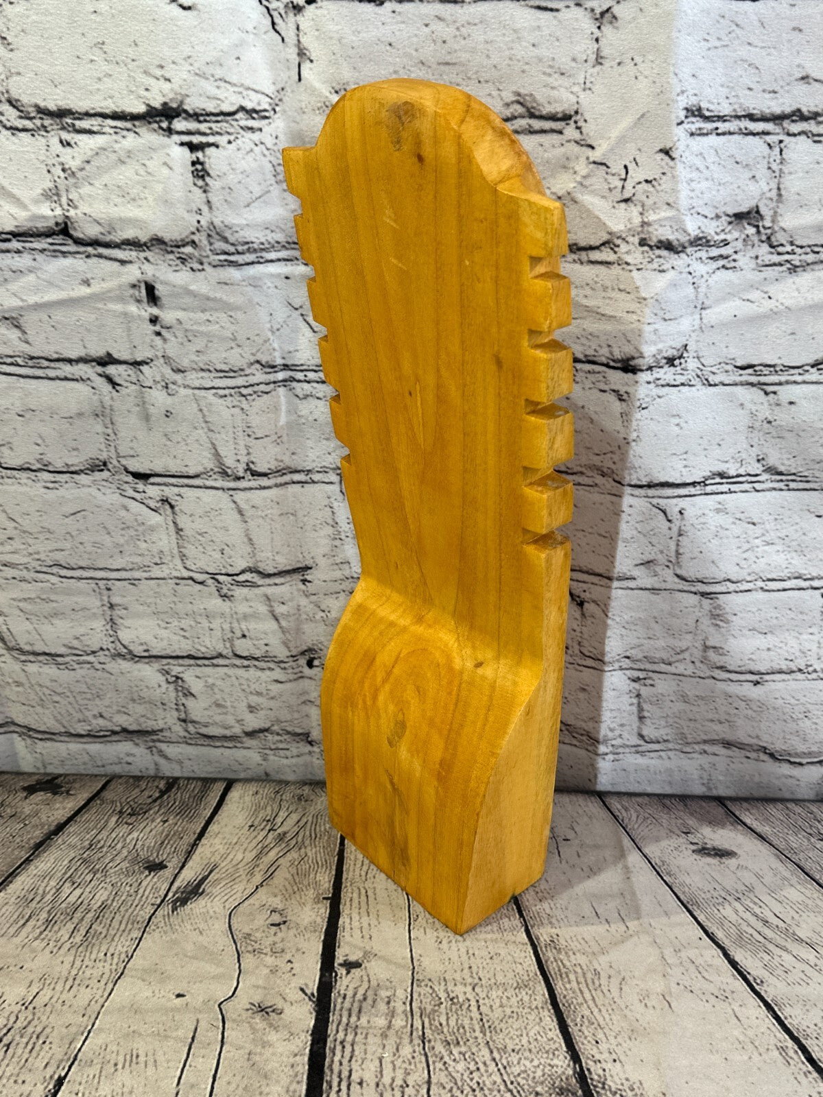 40cm Hand Carved Wooden Necklace On Base Chain Jewellery Display Stand Bust