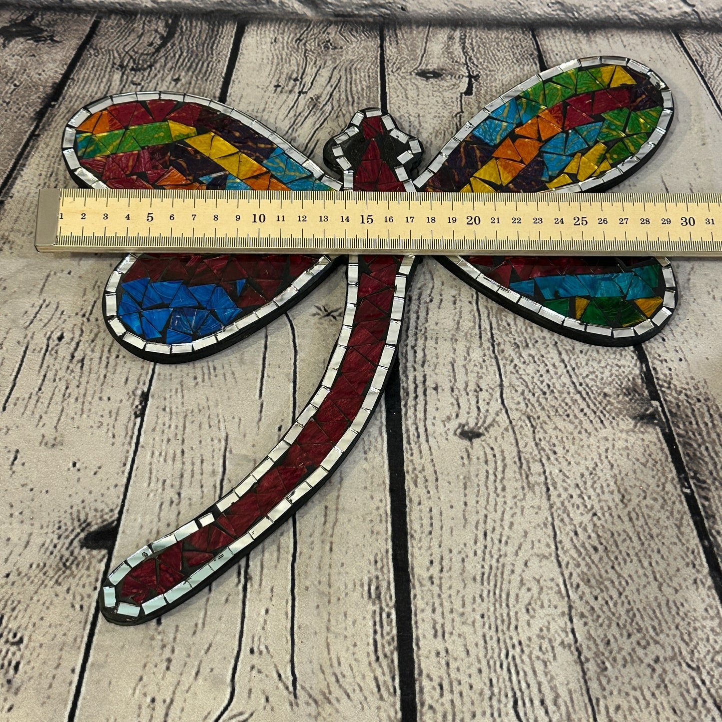 Rainbow Dragonfly Mosaic Tile Wall Mirror 30cm x 25cm 12 Inches Handmade New
