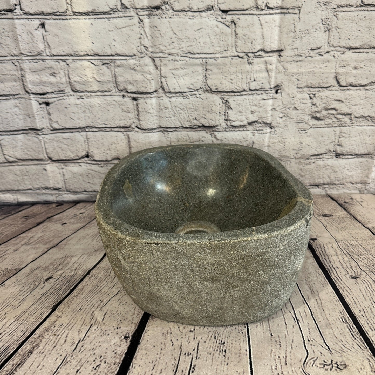 25cm x 25cm River Stone Sink Basin Bowl Natural for Bathroom Washroom Oval No 26